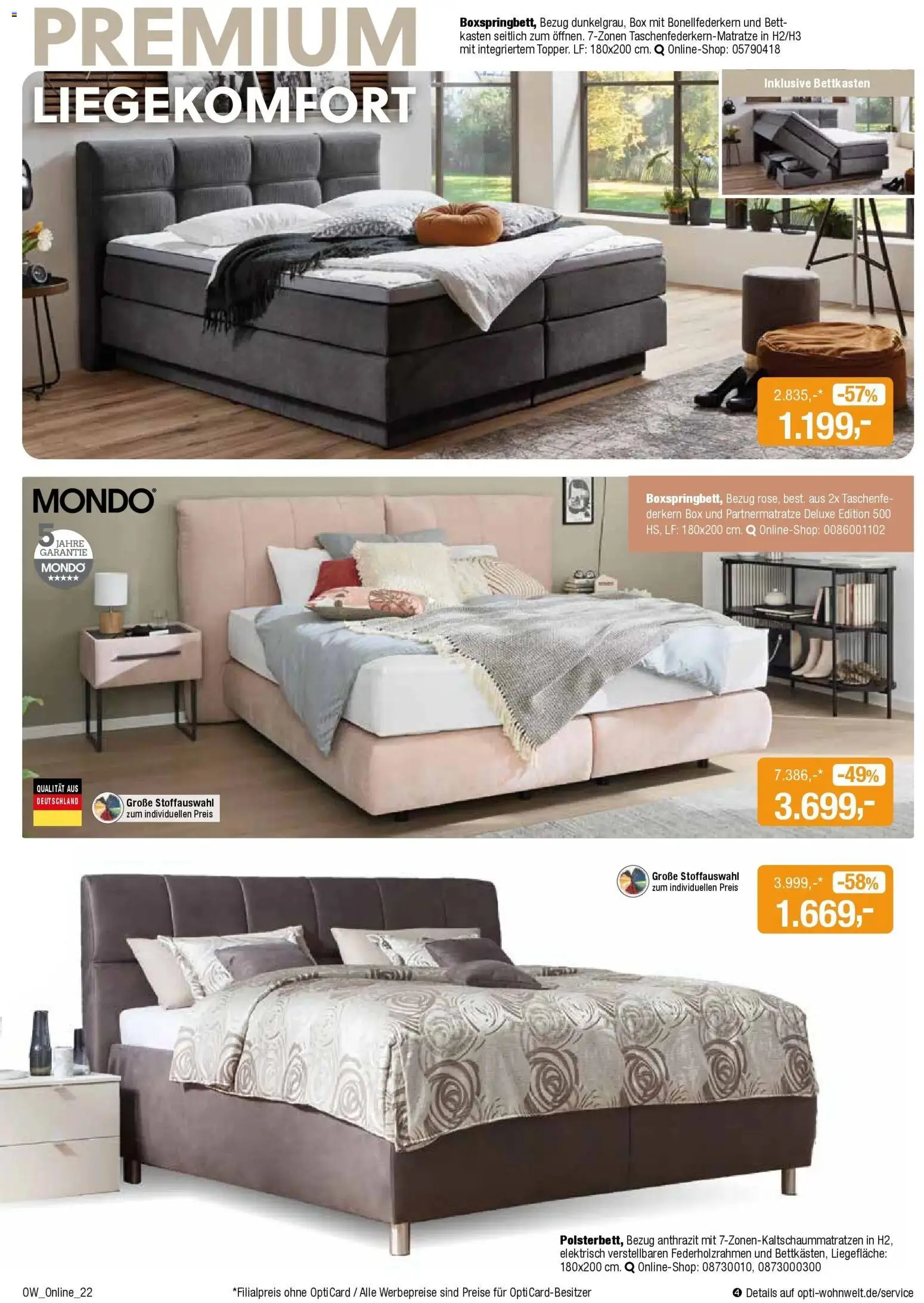 Angebote - Dein trendiges Möbelhaus – gültig ab 21.03.2026 | Seite: 22 | Produkte: Bett, Box