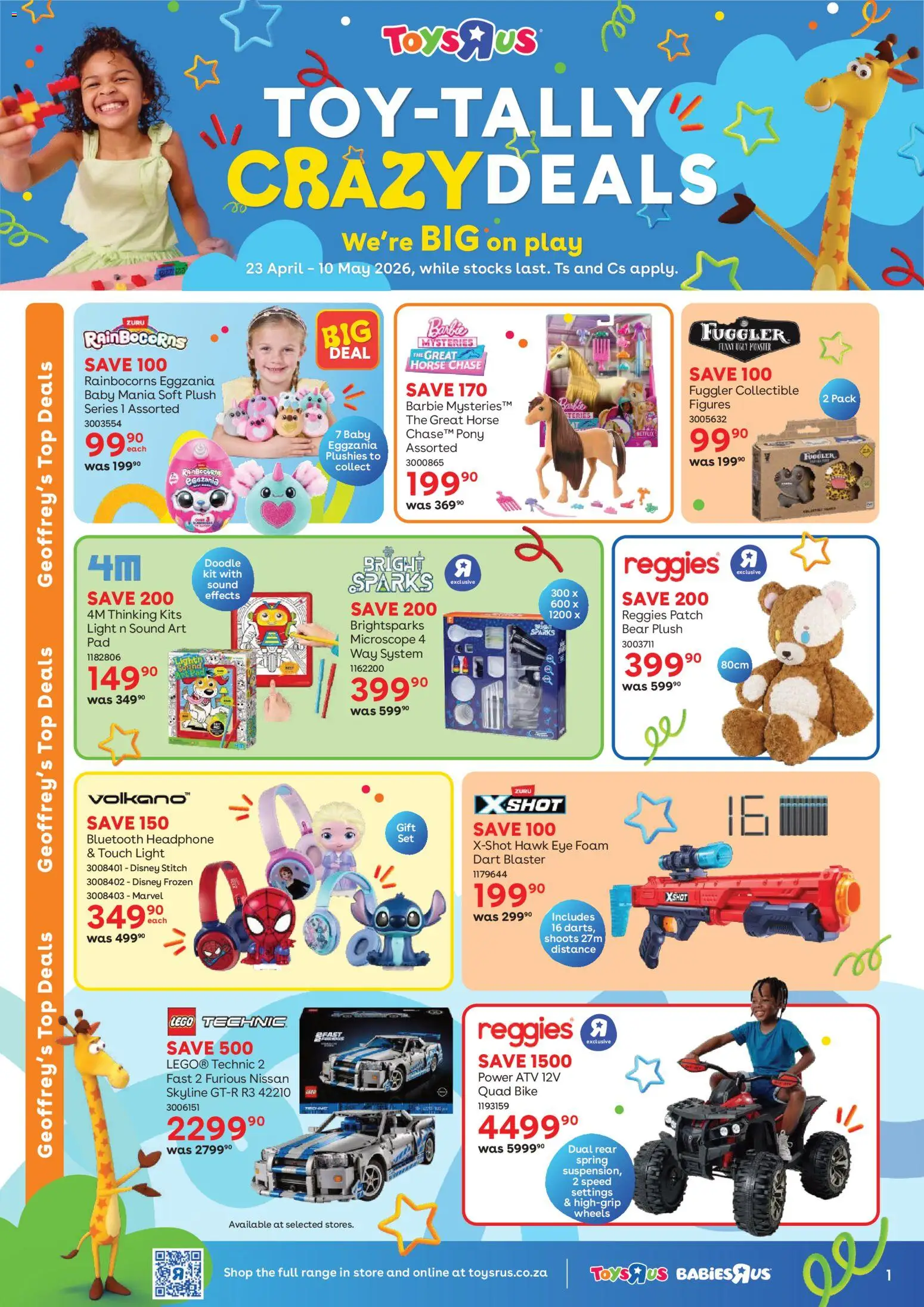 New Toys R Us catalogue – valid from 23.04.2026 | Page: 1 | Products: Art, Toys, Light, Agua mineral