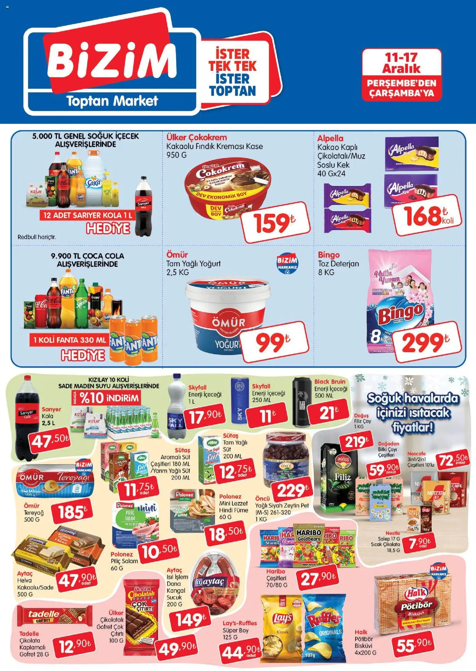 Bizim Toptan Katalog - 11.12.2025 tarihinden itibaren geçerlidir | Sayfa: 1 | Ürünler: Süt, Yoğurt, Çay, Sucuk