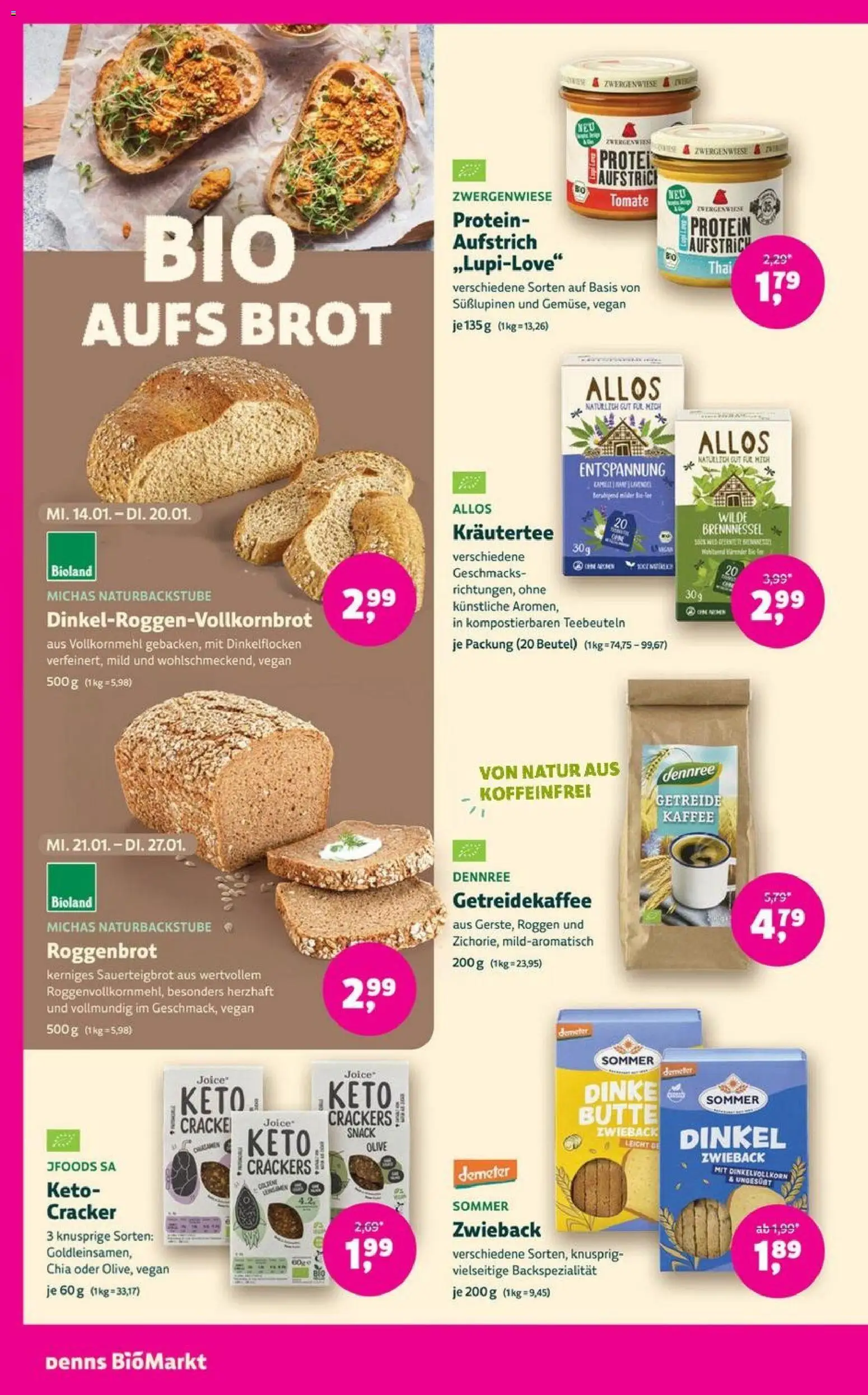 Denns BioMarkt Angebote – gültig ab 14.01.2026 | Seite: 10 | Produkte: Kaffee, Brot, Getreide