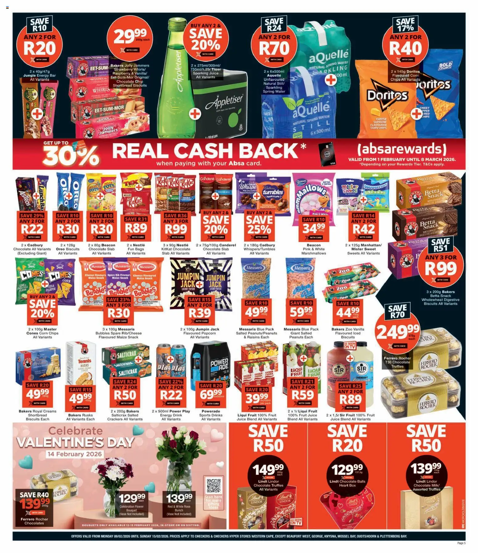 New Checkers catalogue – valid from 09.02.2026 | Page: 5 | Products: Corn, Cheese, Rusks, Fruit
