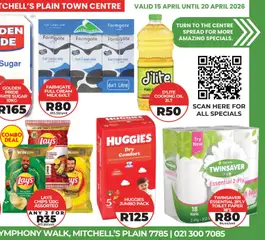 1UP Cash & Carry specials catalogue – valid from 15.04.2026 | Page: 4 | Products: Milk, Gate, Sugar, Toilet paper