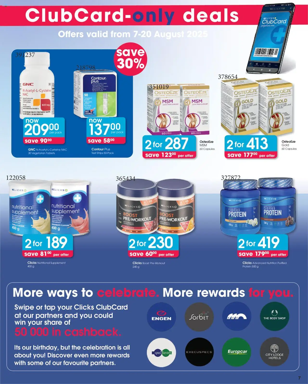 Clicks Specials │ valid from 07.08.2025 | Page: 7 | Products: Detergente líquido, Tap