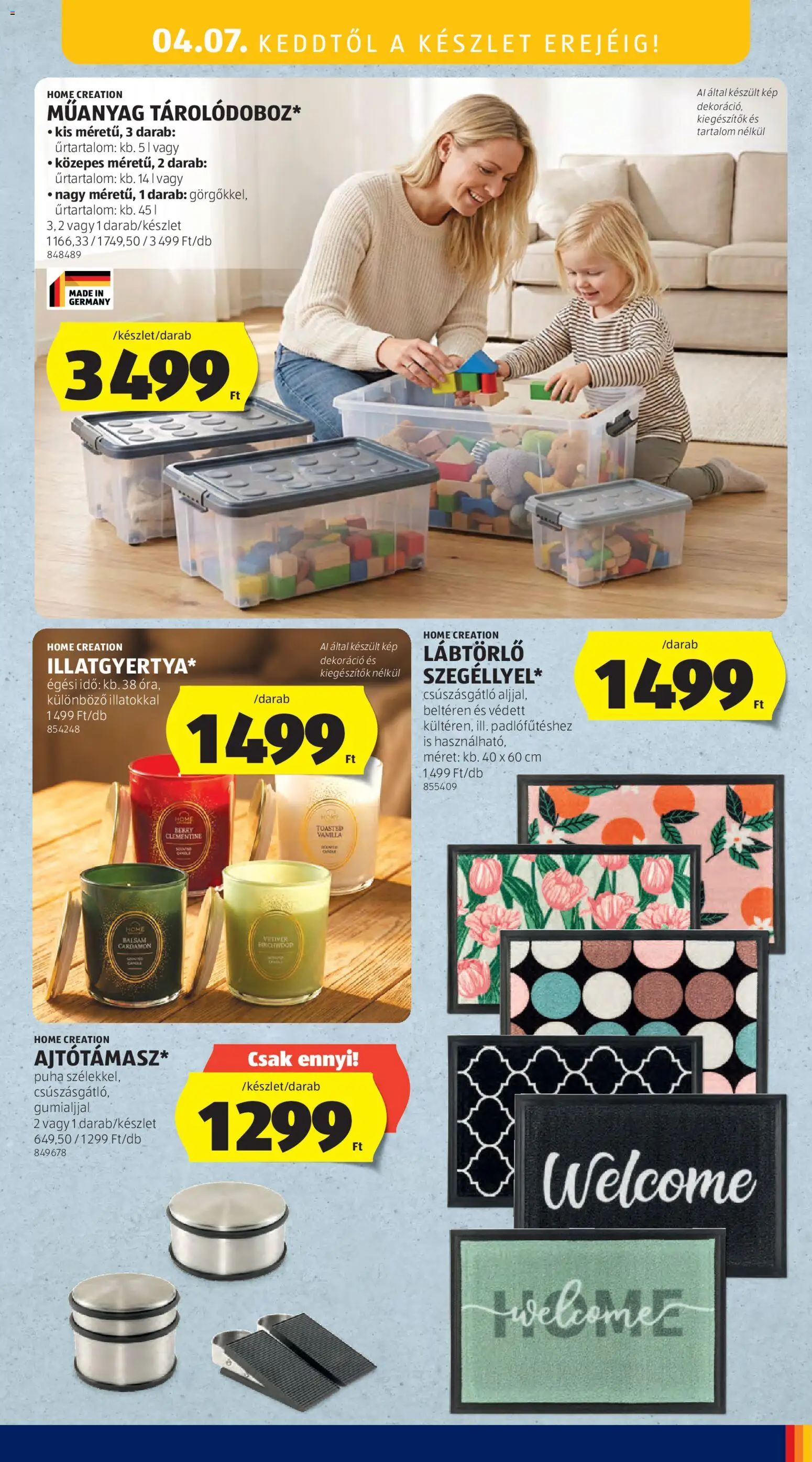 Aldi akciós ujság - amely érvényes a következő dátumtól: 02.04.2026 | Oldal: 47 | Termékek: Lábtörlő, Dekoráció