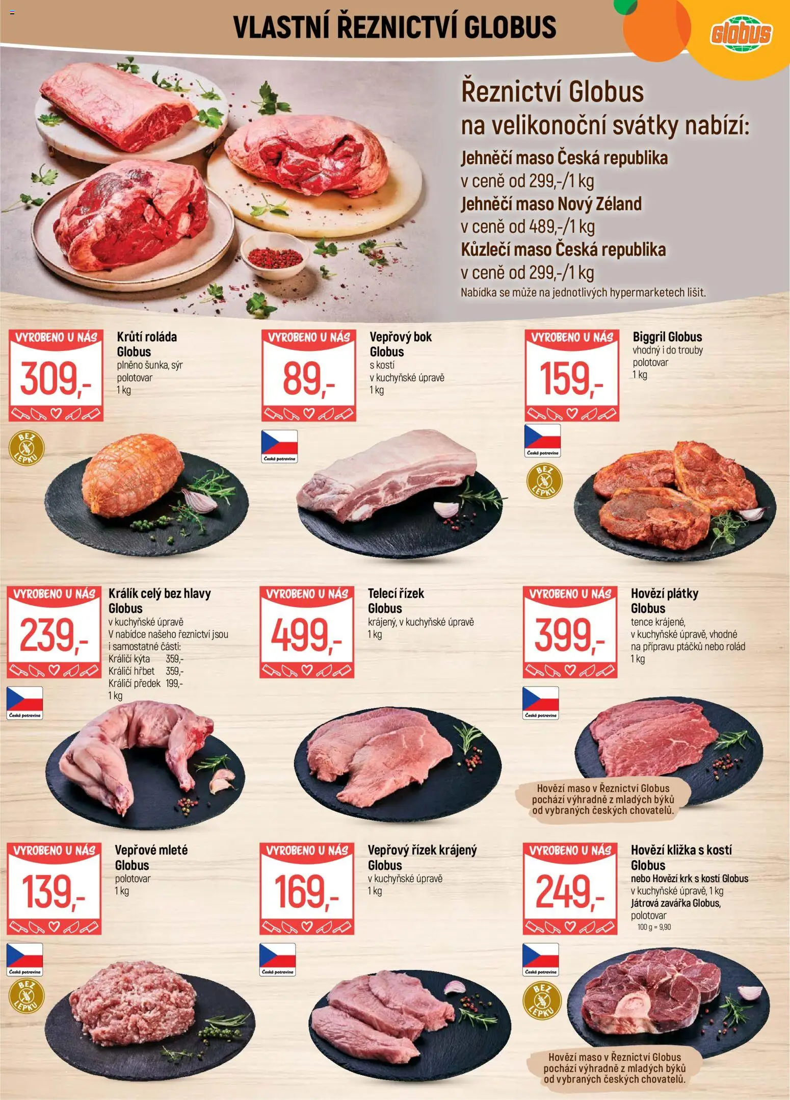 Globus leták - Karlovy Vary od 01.04.2026 | Strana: 4 | Produkty: Králík, Globus, Sýr, Krůtí roláda