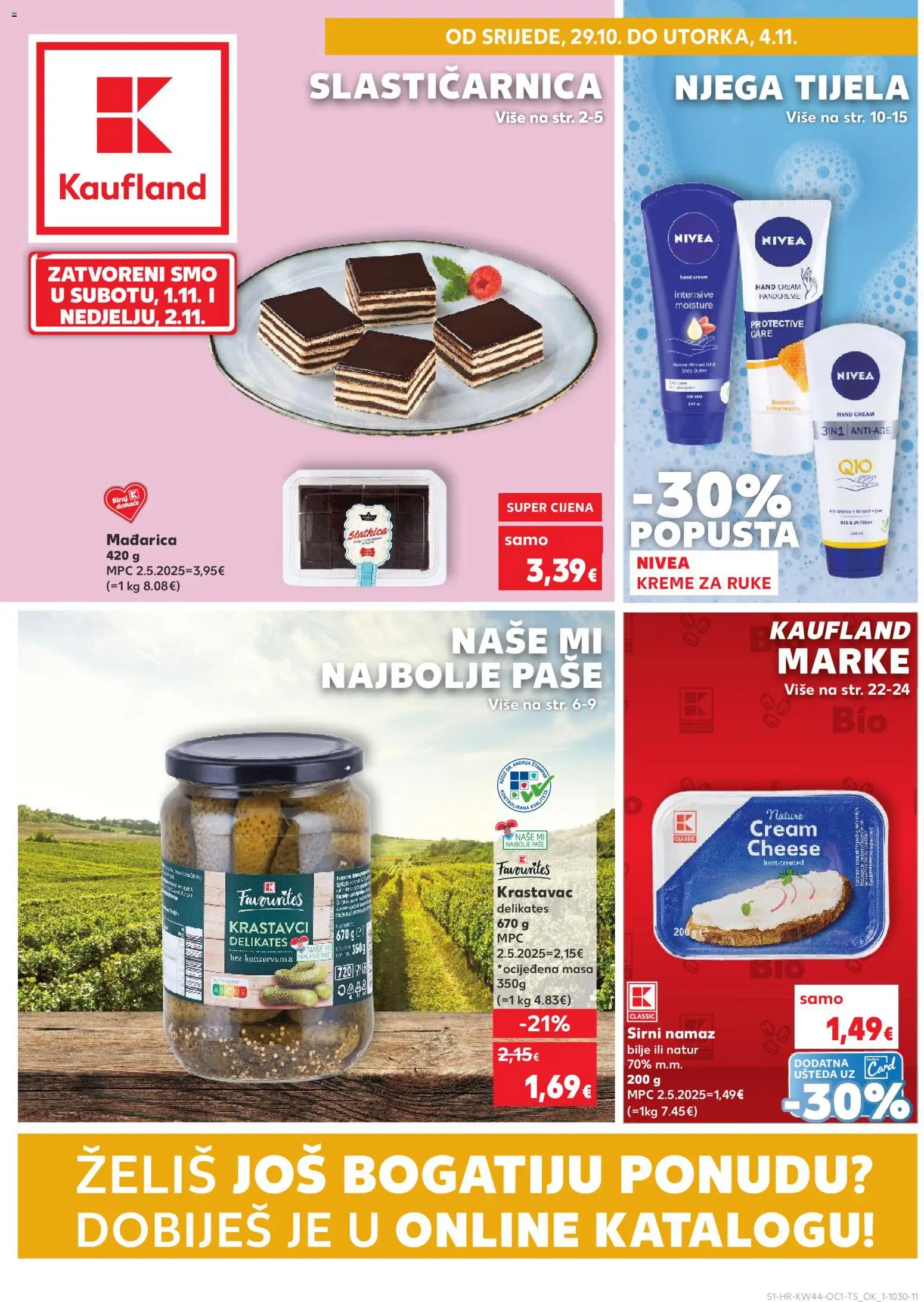 Kaufland katalog | vrijedi od 29.10.2025 | Stranica: 1 | Proizvodi: Krastavac, Krastavci, Nivea, Namaz