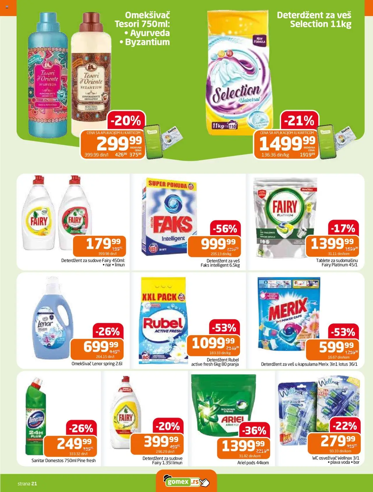Gomex katalog - važi od 13.08.2025 | Strana: 21 | Proizvode: Deterdžent, Lenor, Wc, Limun