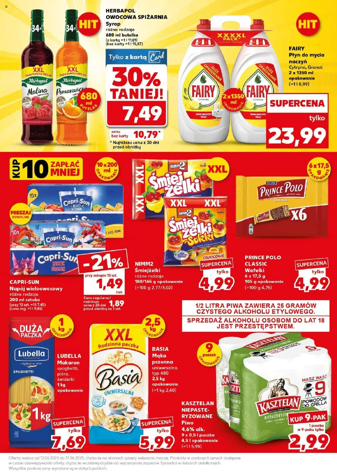 Kaufland gazetka - Super Sobota od 14.06.2025 | Strona: 9 | Produkty: Syrop, Malina, Wafelki, Płyn do mycia naczyń