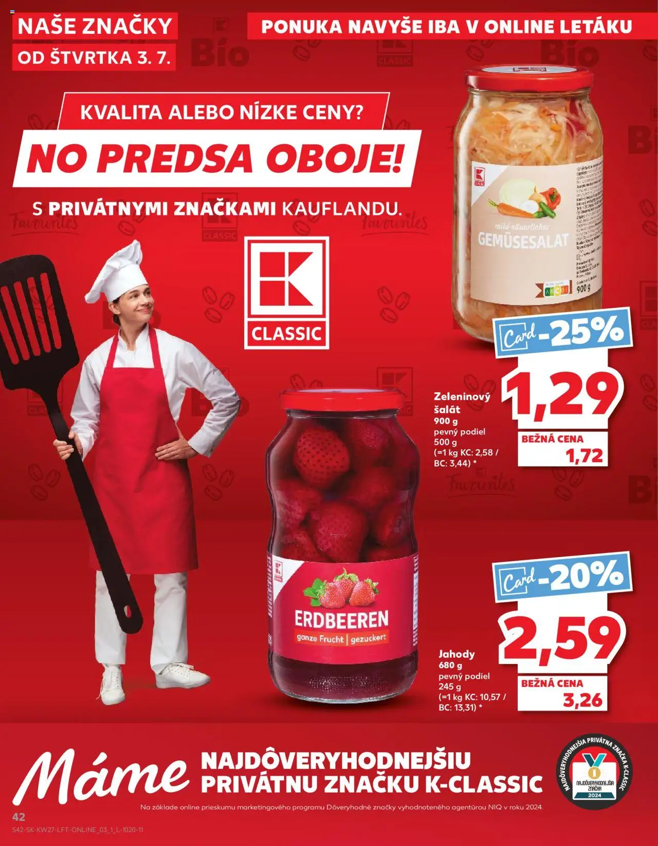 Nové Kaufland akcie – leták je platný od 03.07.2025 | Strana: 42 | Produkty: Jahody, Šalát