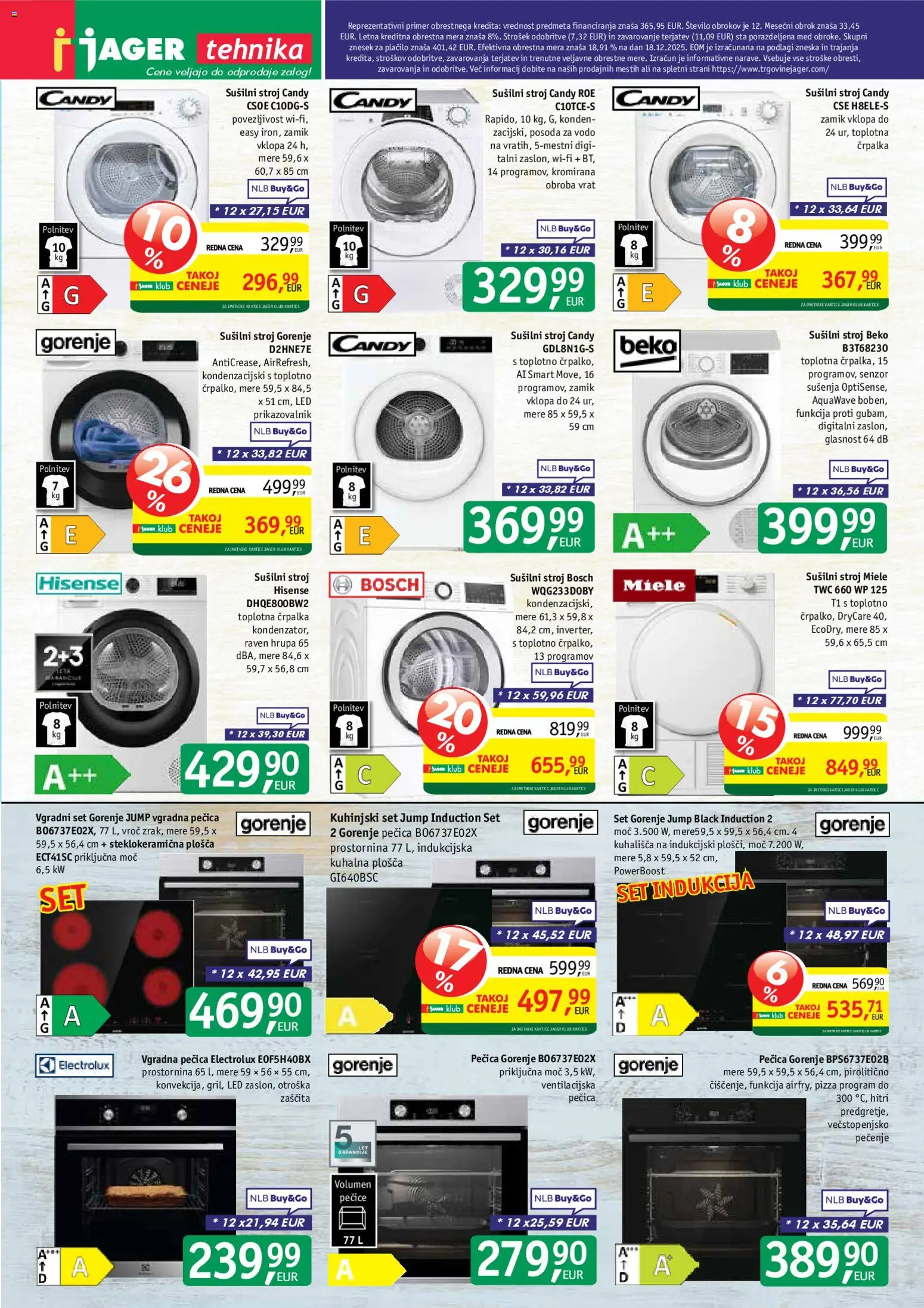 Novi Jager katalog ponudbe – veljaven od 07.01.2026 | Stran: 13 | Izdelki: Črpalka, Susilni stroj, Pecica, Vgradna pečica