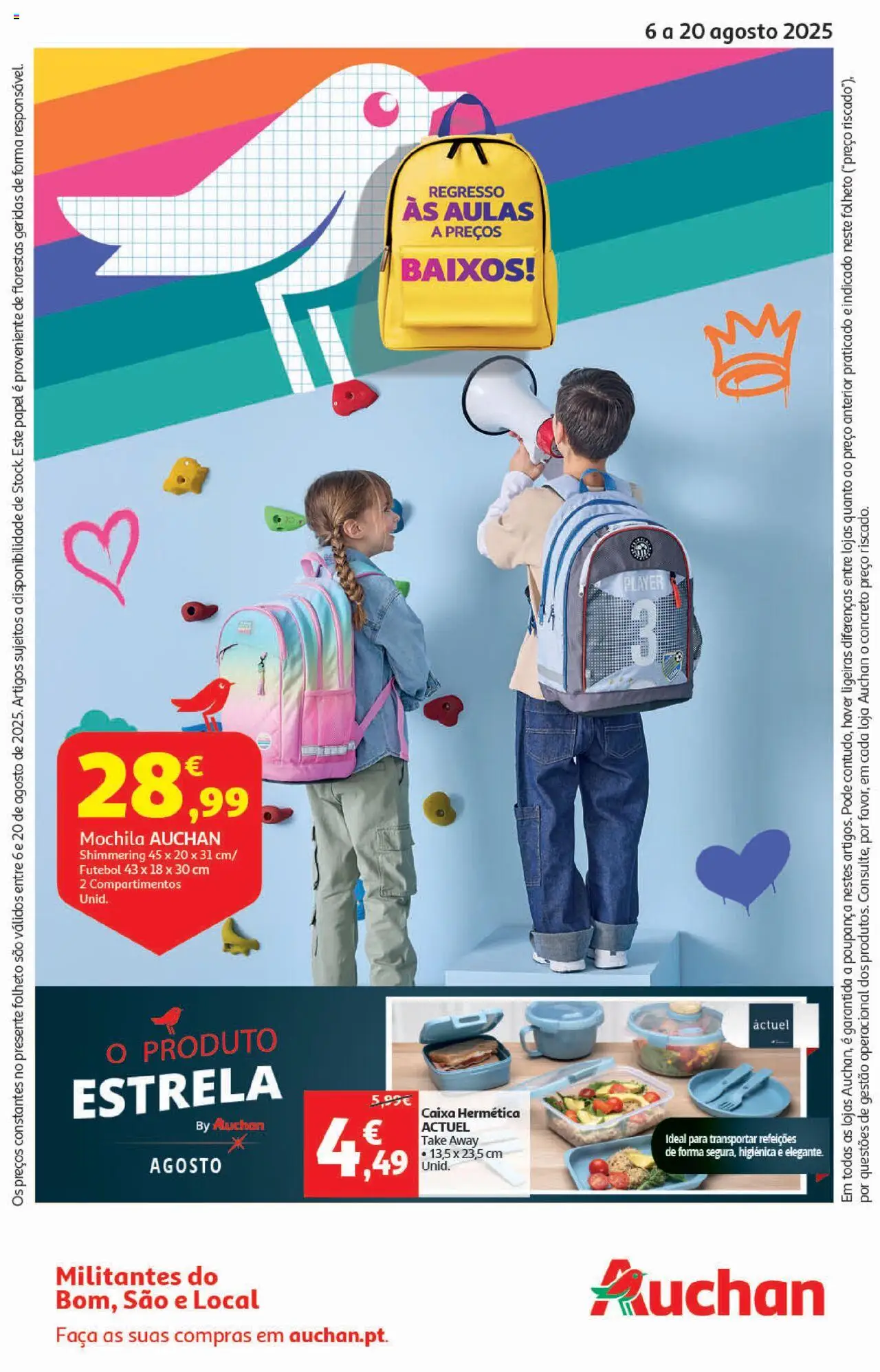 Auchan - Regresso às Aulas │ válido de 06.08.2025 | Página: 1 | Produtos: Mochila, Faca, Caixa