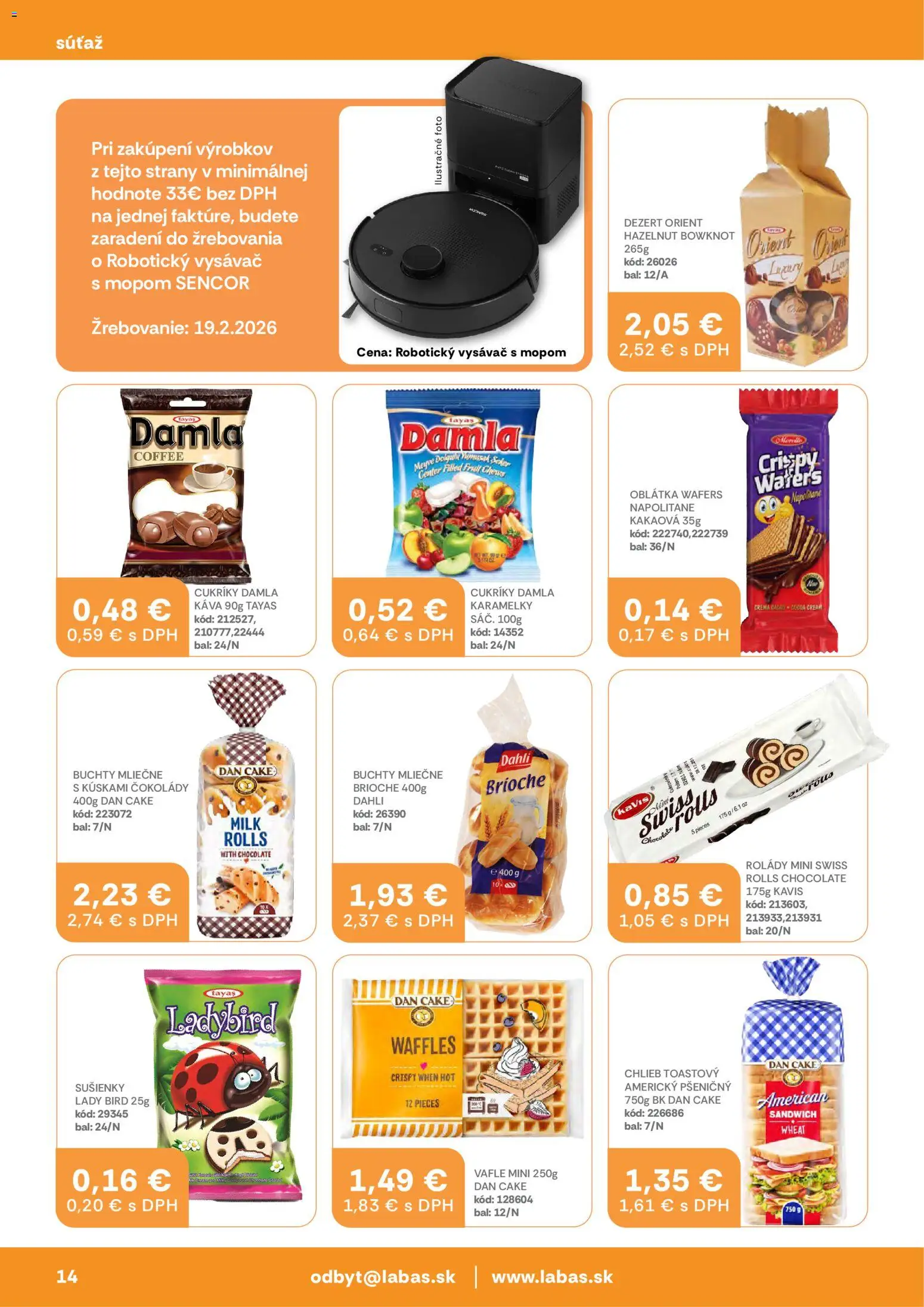 Nové Labaš akcie – leták je platný od 30.01.2026 | Strana: 14 | Produkty: Robotický vysávač s mopom, Robotický vysávač, Vysávač s mopom, Vysávač