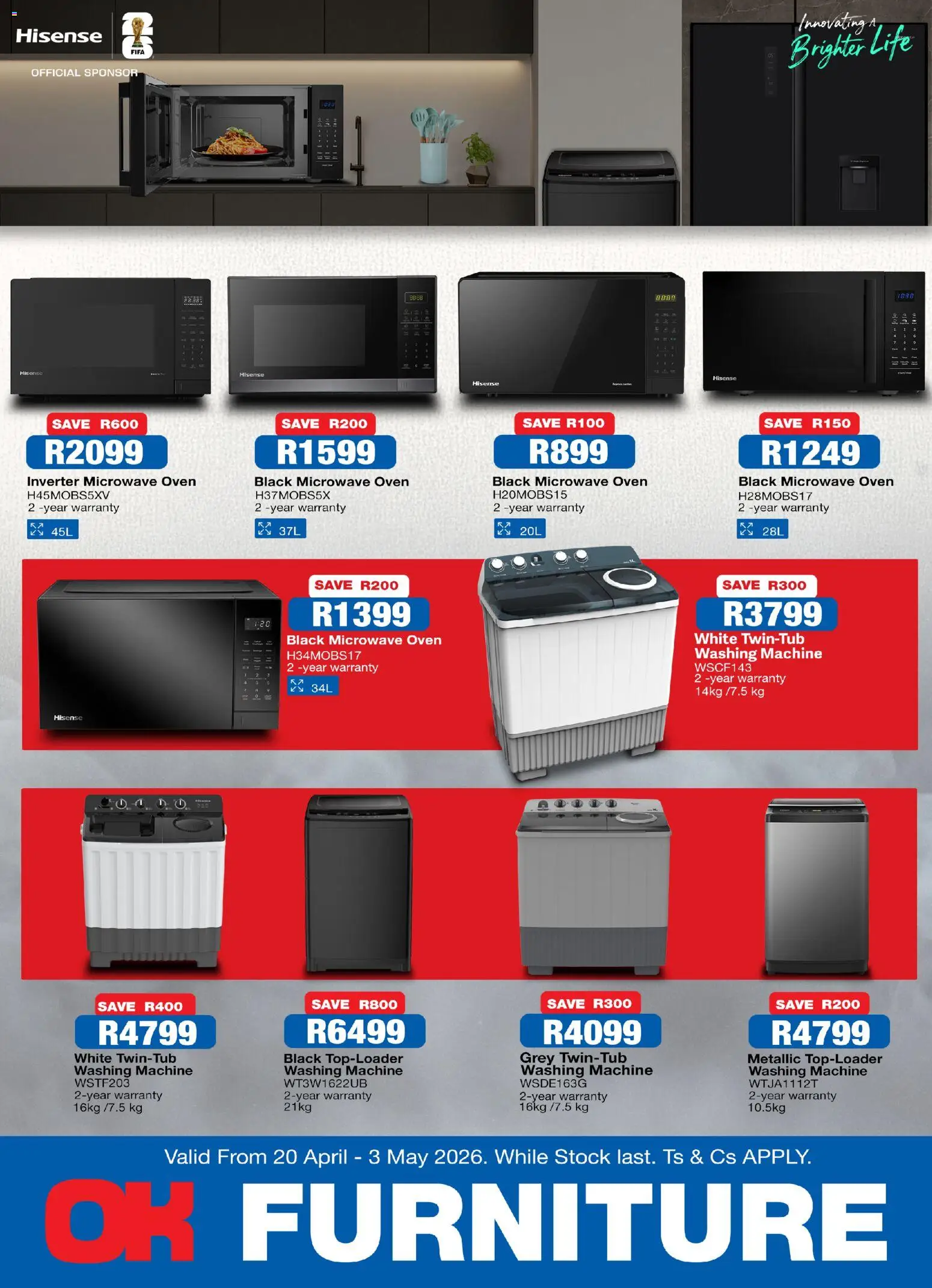 New OK Furniture catalogue – valid from 20.04.2026 | Page: 2 | Products: Oven, Microwave oven, Microwave, Stock