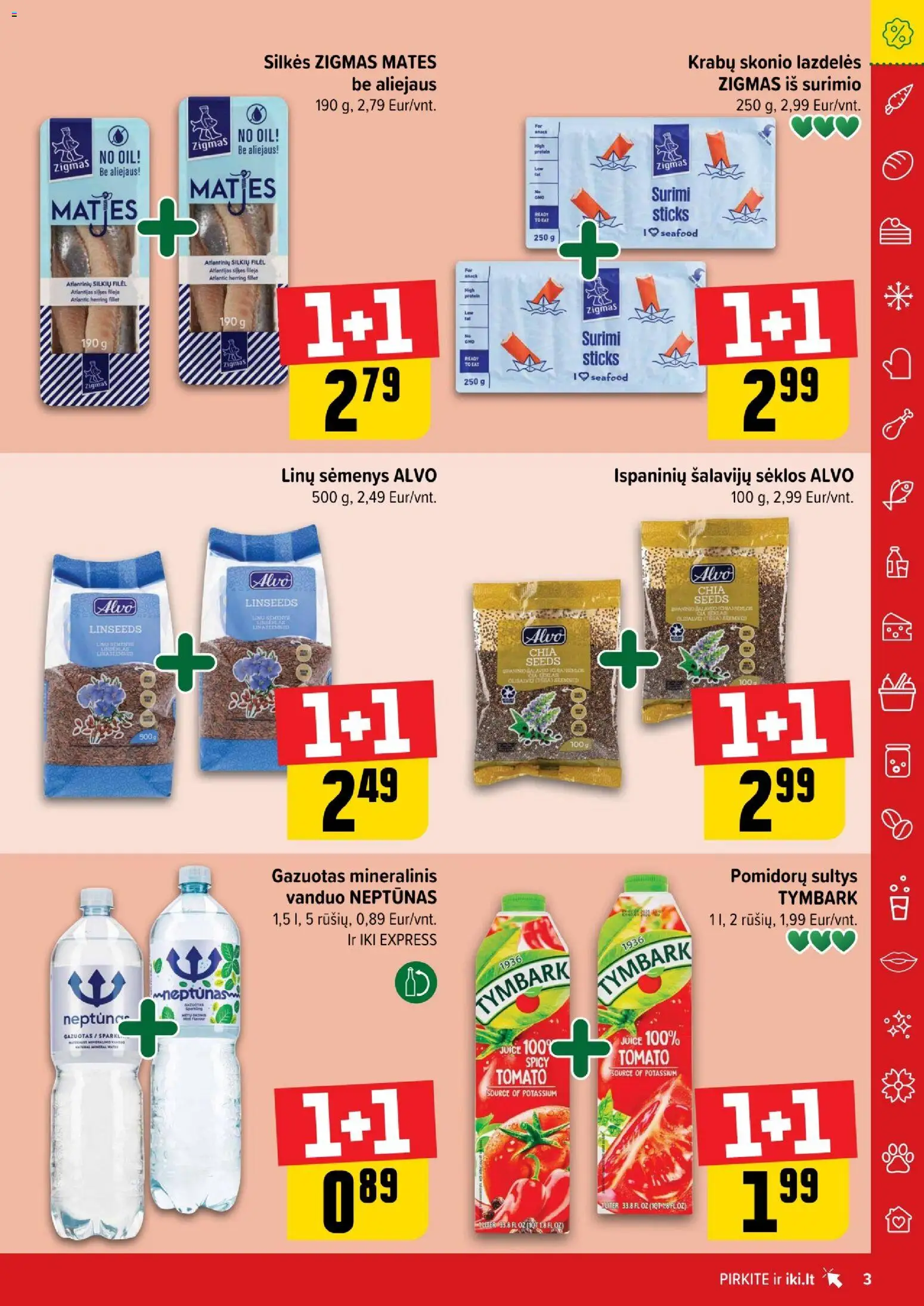 IKI akcijos nuo 26.01.2026 | Puslapis: 3 | Prekių: Sėklos, Sultys