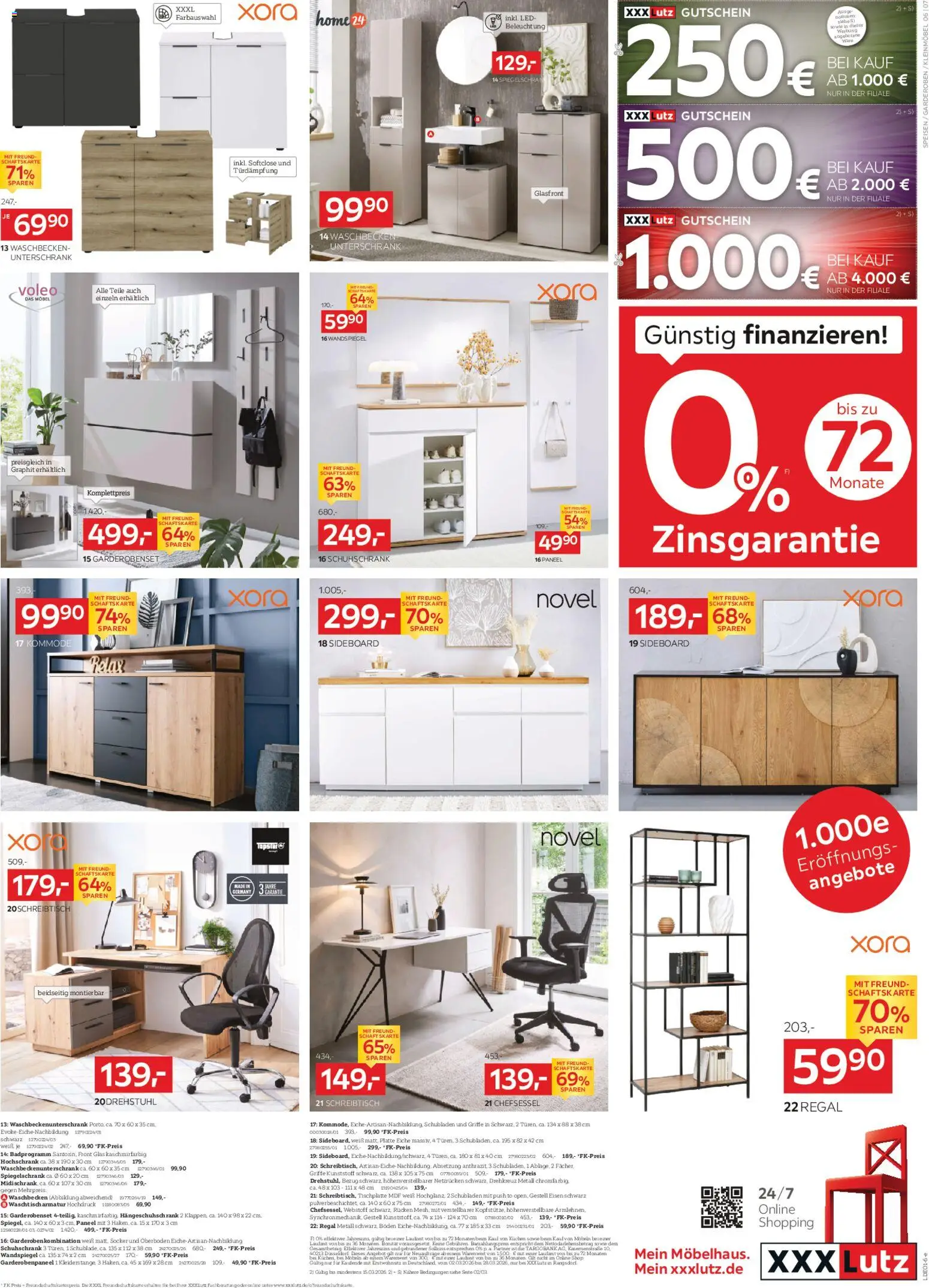 XXXL Lutz Neueröffnungsangebote – gültig ab 01.03.2026 | Seite: 7 | Produkte: Regal, Wandspiegel, Waschbecken, Chefsessel