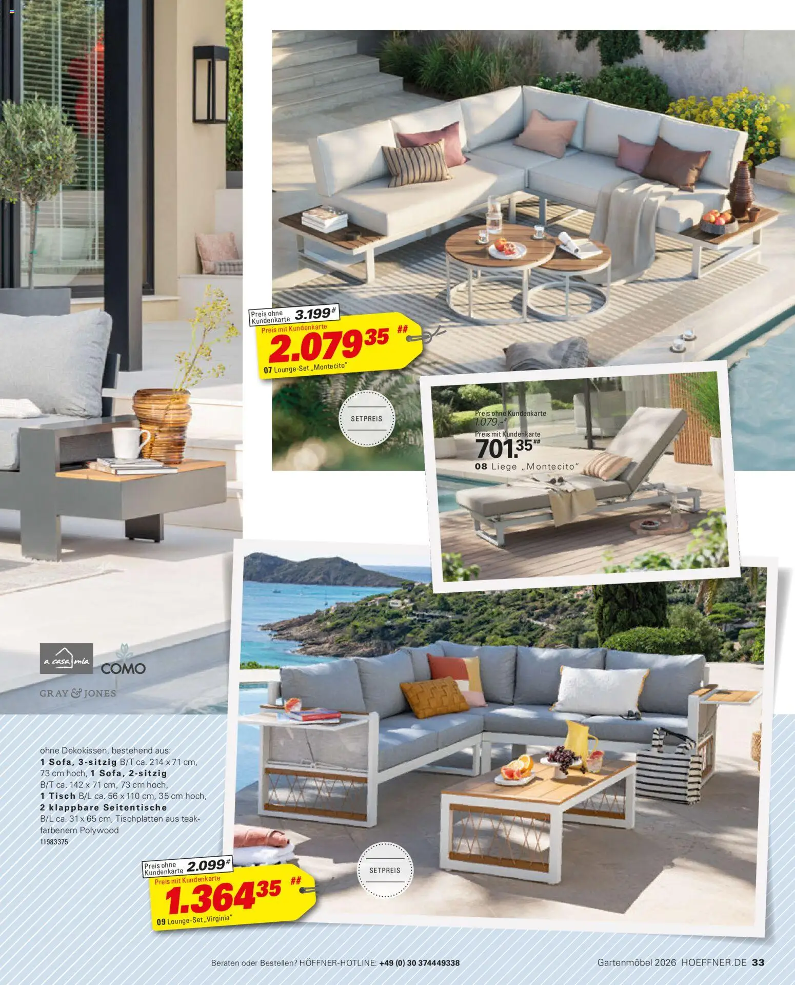Höffner Prospekt Gartenmöbel – gültig ab 27.03.2026 | Seite: 33 | Produkte: Tisch, Liege, Gartenmöbel