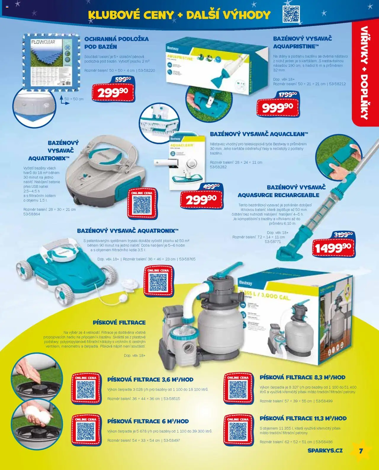 Sparkys katalog léto 2025 od 01.01.2025 | Strana: 7 | Produkty: Písek, USB, Písková filtrace, Vysavač