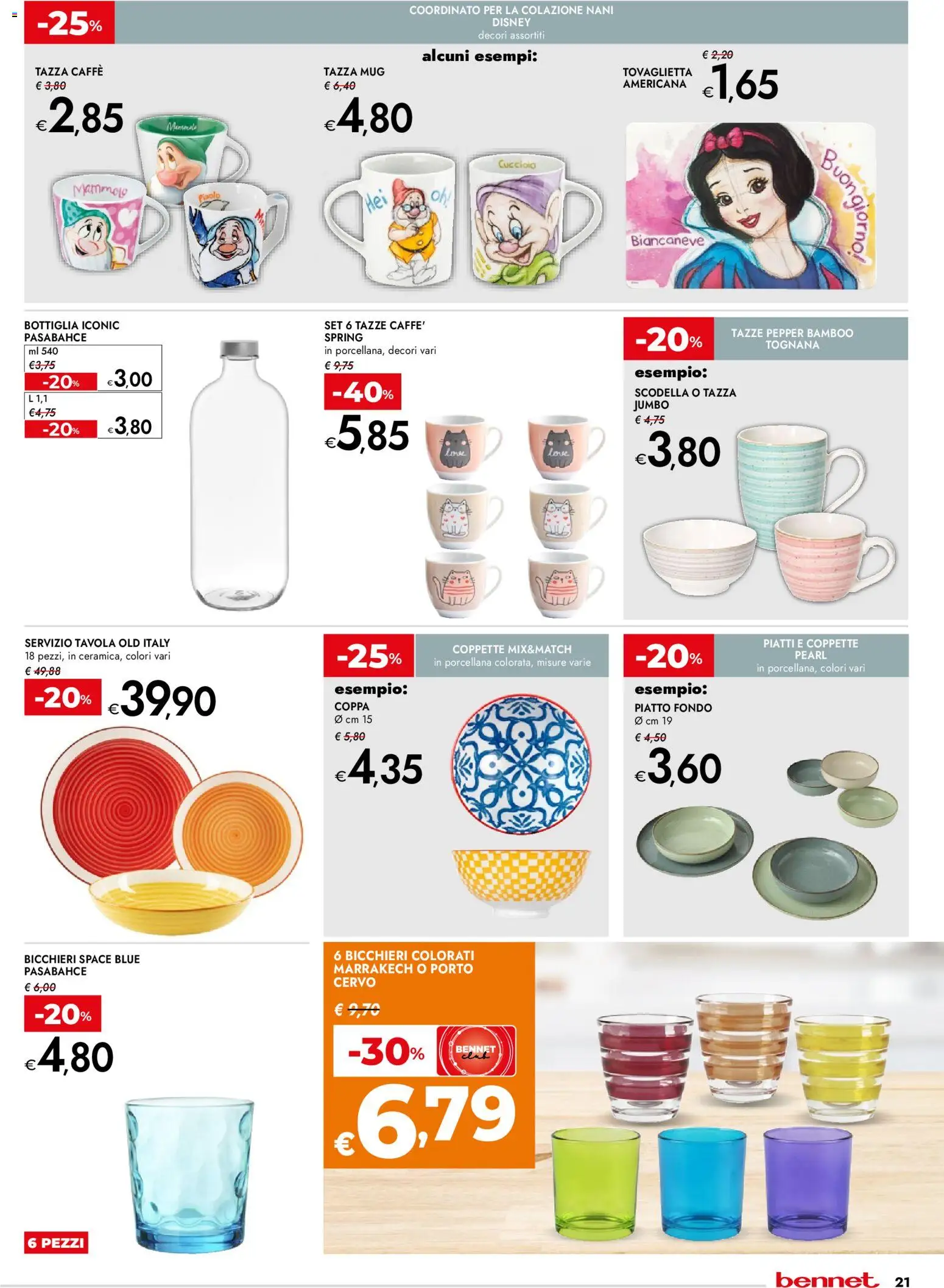 Volantino bennet del 19.02.2026 | Pagina: 21 | Prodotti: Caffè, Piatto, Bottiglia