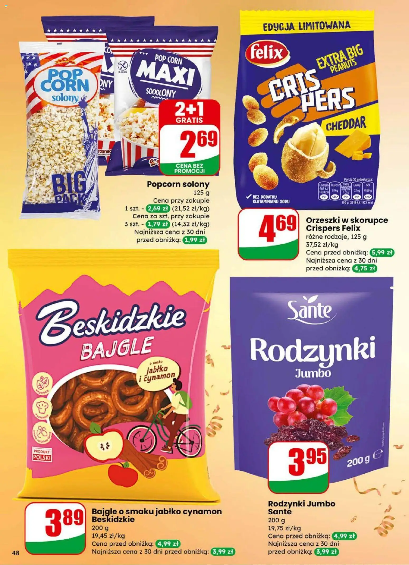 Dino Gazetka od 31.12.2025 | Strona: 48 | Produkty: Orzeszki w skorupce, Cynamon, Popcorn, Cheddar