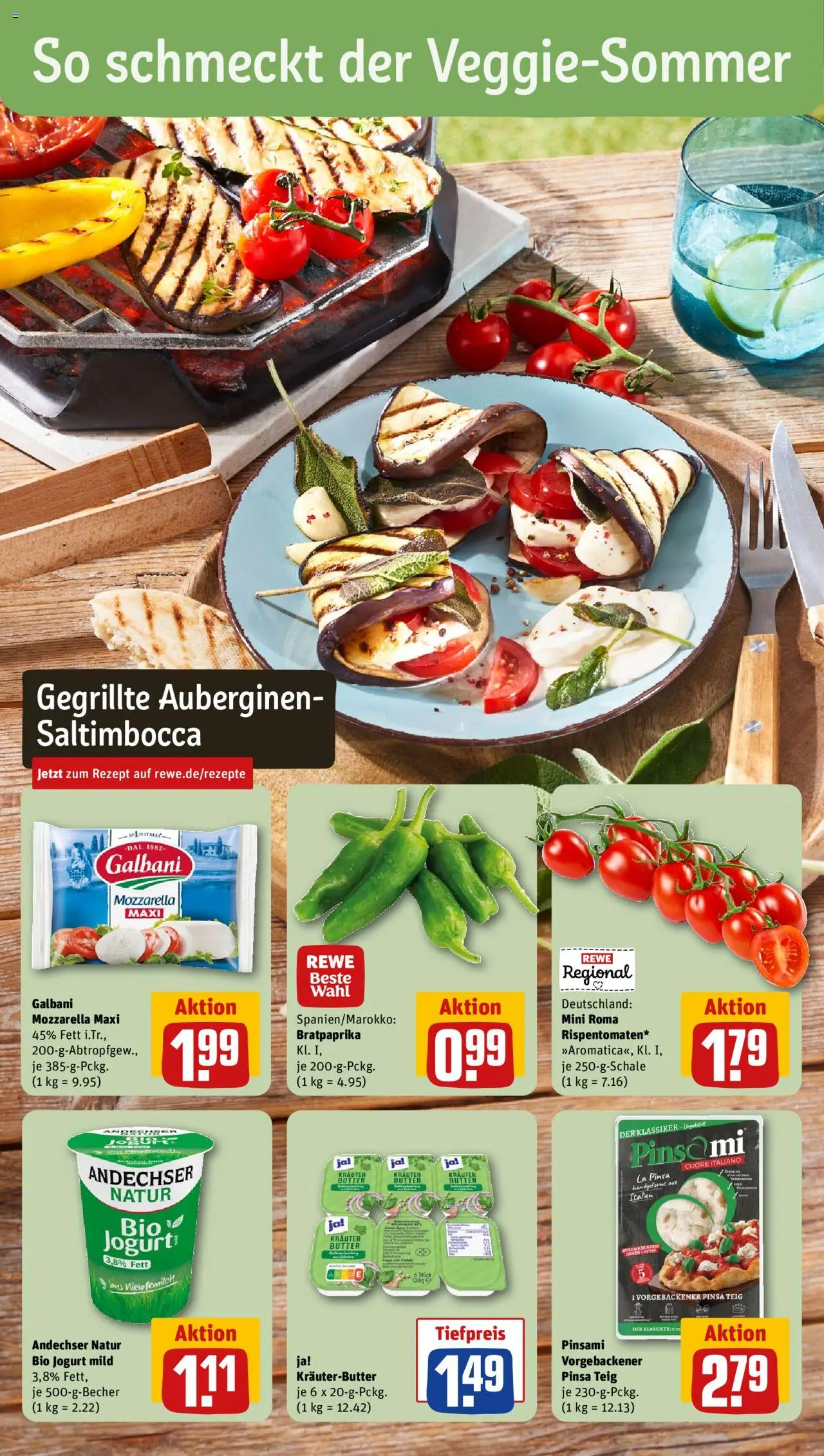 Rewe Prospekt 	 - gültig ab dem 07.07.2025 | Seite: 4 | Produkte: Butter, Mozzarella, Kräuterbutter, Pizza