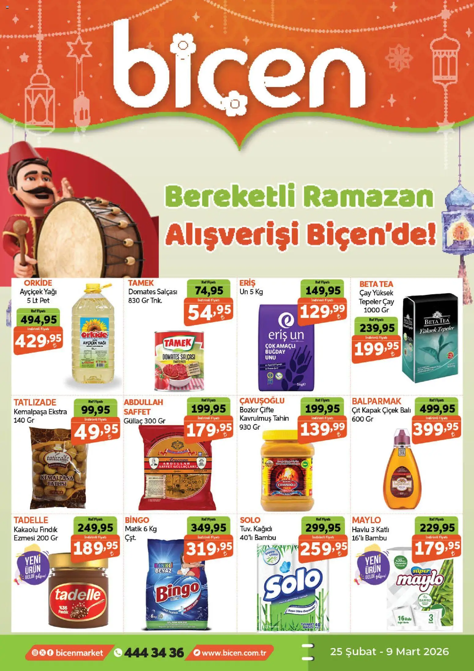 Biçen Market Katalog - 25.02.2026 tarihinden itibaren geçerlidir | Sayfa: 1 | Ürünler: Raf, Tuvalet, Domates, Fındık