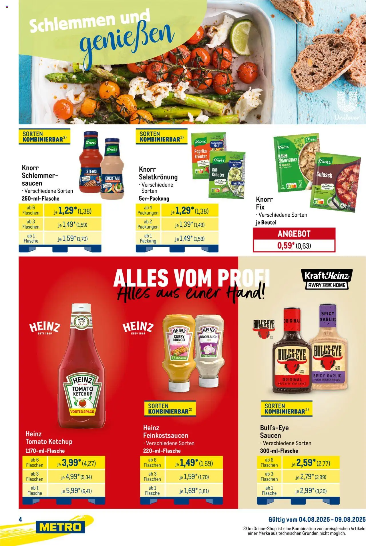 Metro Starke Marken - gültig ab dem 04.08.2025 | Seite: 4 | Produkte: Knorr, Gulasch, Knoblauch, Steak