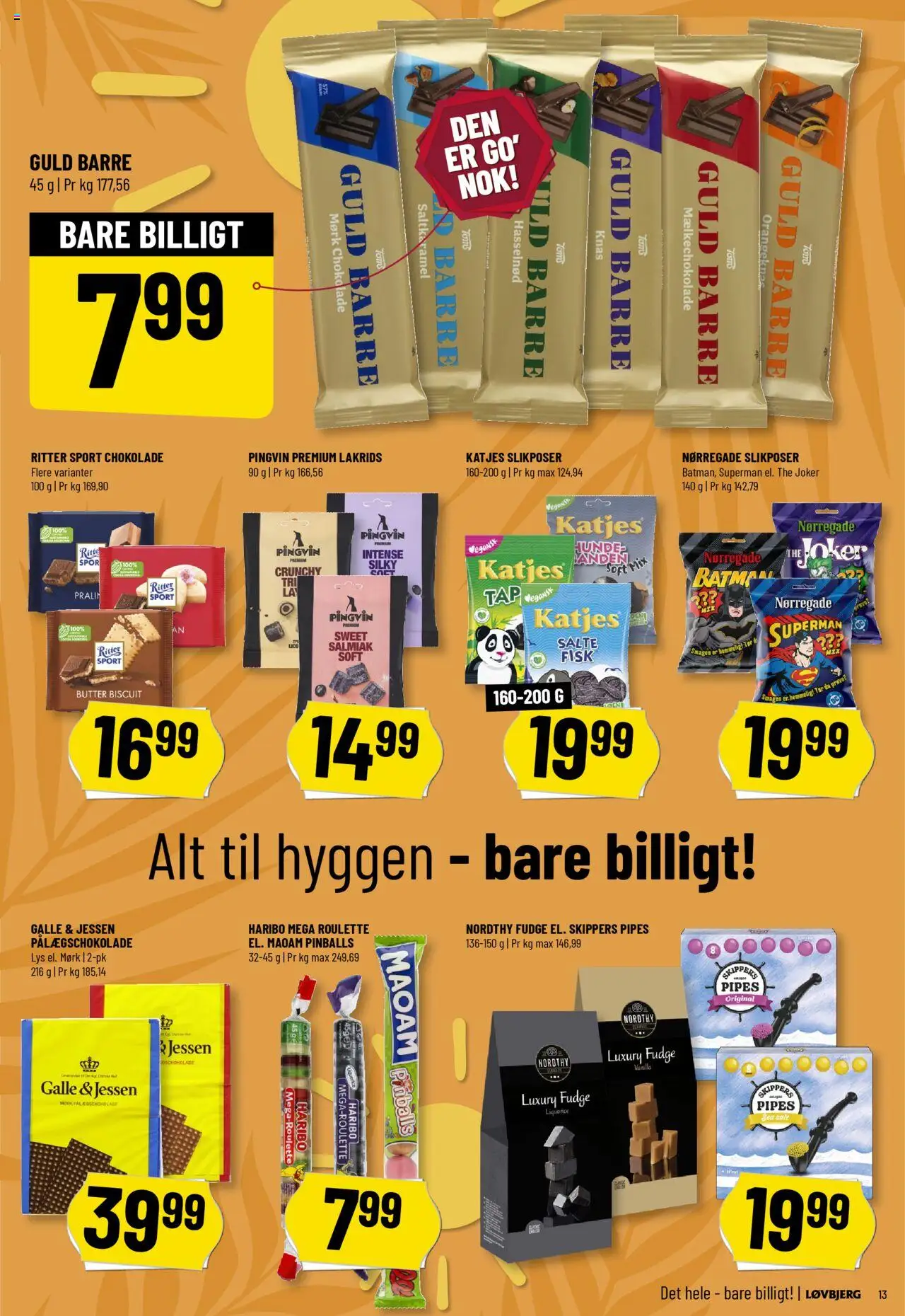 Løvbjerg Tilbudsavis gyldig fra 08.08.2025 | Side: 13 | Produkter: Fisk, Salt, Lakrids, Pålægschokolade