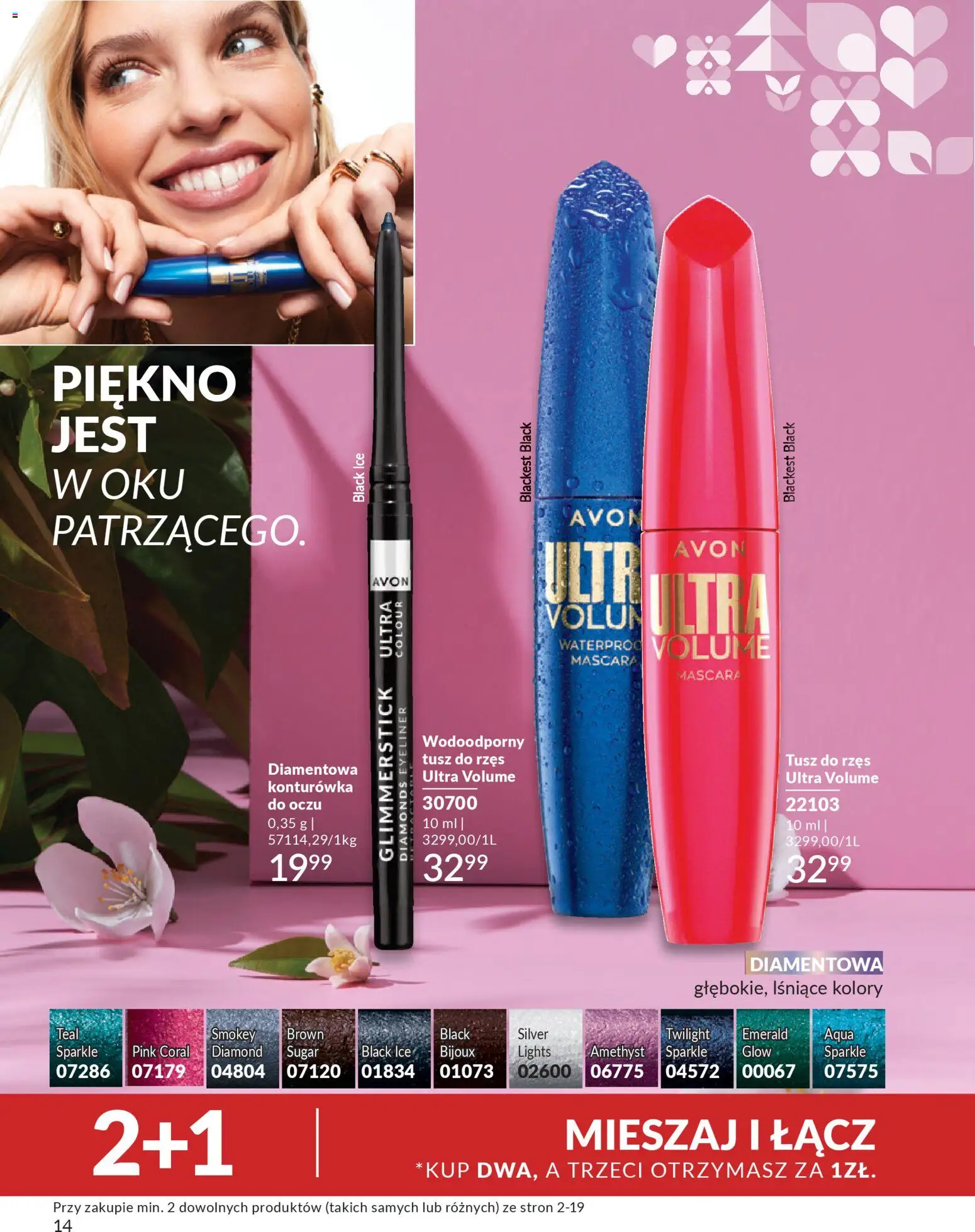 Avon Katalog mini od 16.02.2026 | Strona: 14 | Produkty: Tusz do rzęs, Eyeliner, Konturówka