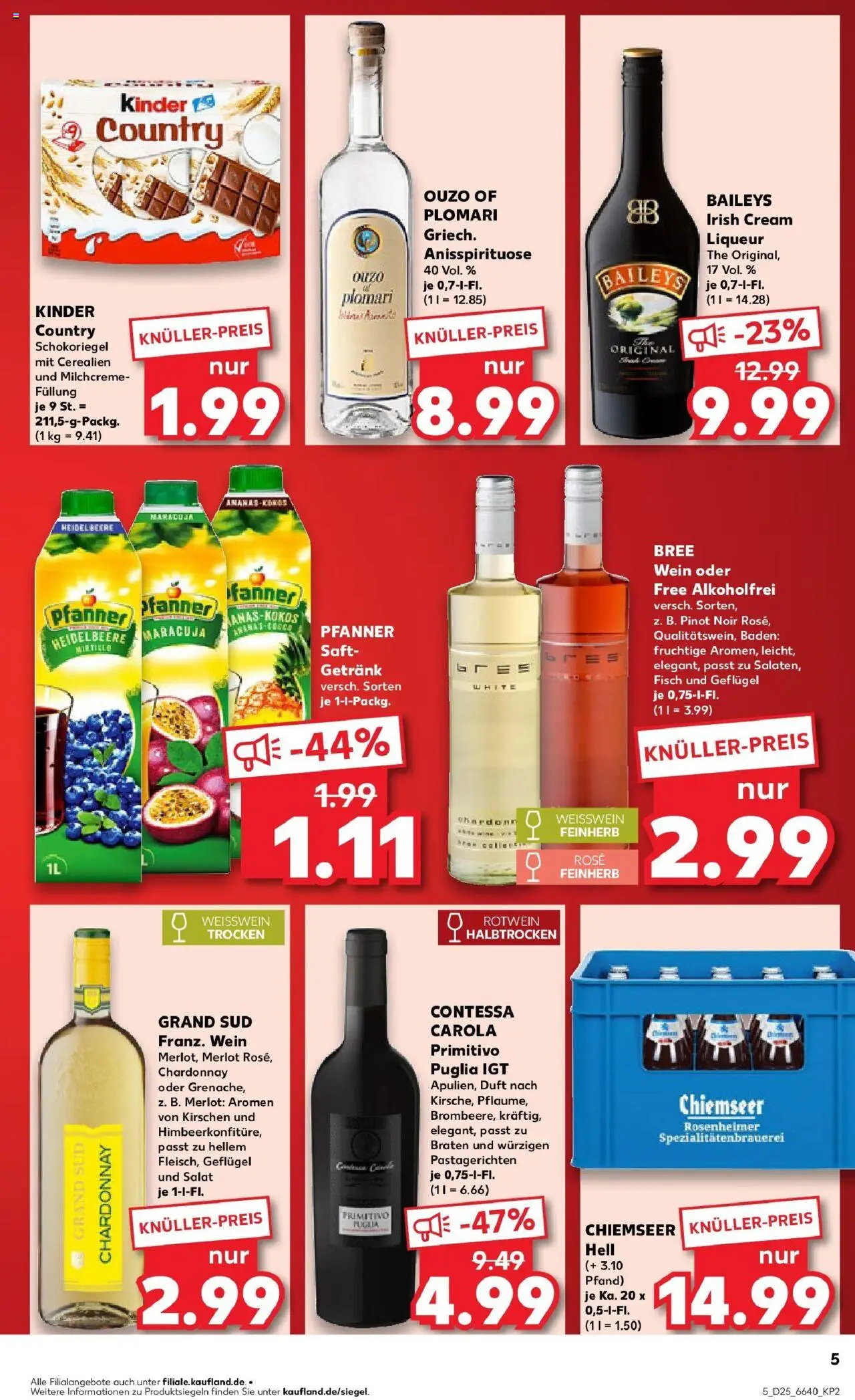Kaufland prospekt Kaufbeuren	 - gültig ab dem 22.06.2025 | Seite: 18 | Produkte: Ouzo, Weißwein, Merlot, Fisch