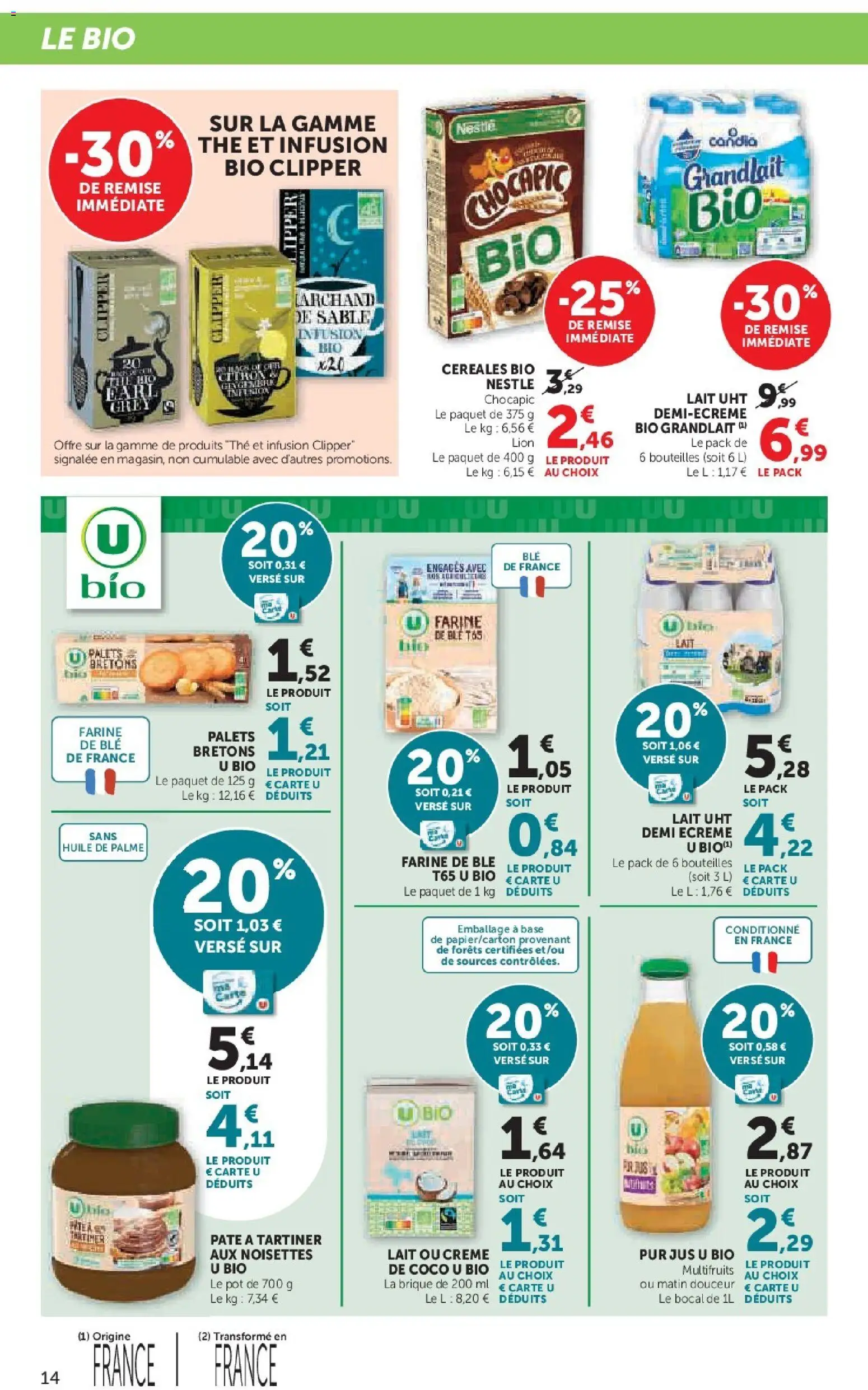 {H1} | Page: 14 | Produits: Infusion, Jus, Thé, Céréales