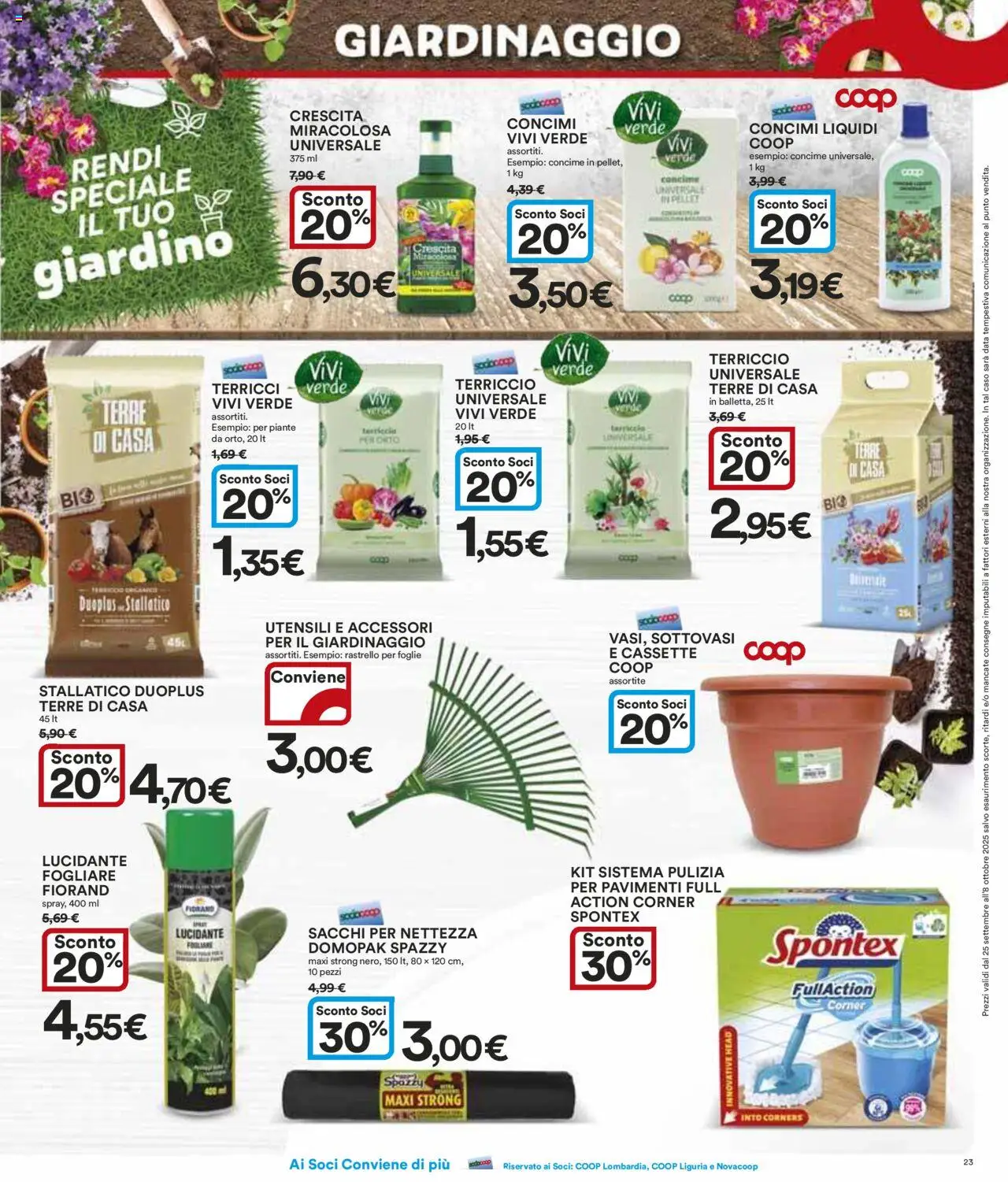 Volantino Ipercoop del 25.09.2025 | Pagina: 23 | Prodotti: Pellet, Data, Rastrello, Terriccio