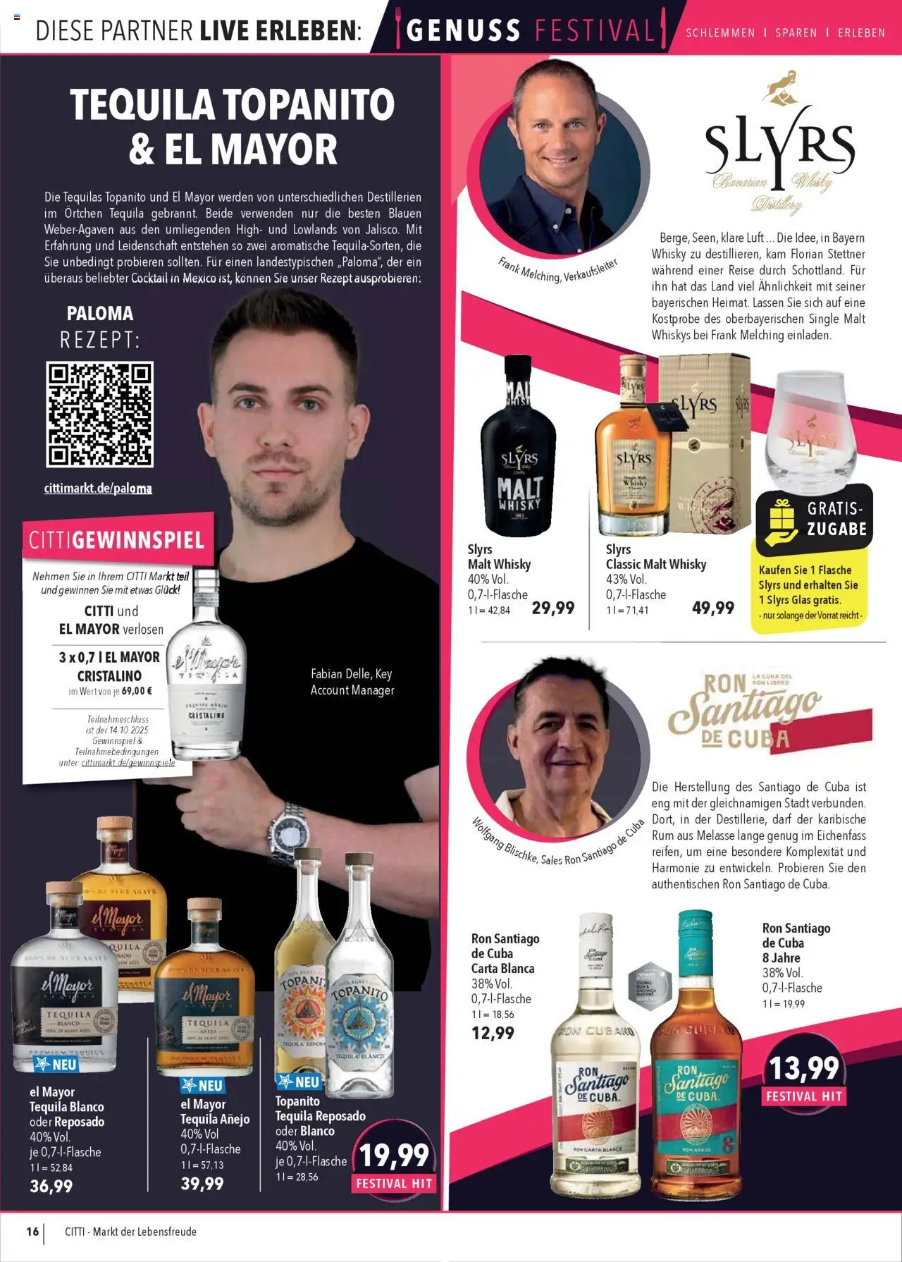 CITTI Markt Genuss Festival – gültig ab 08.10.2025 | Seite: 16 | Produkte: Whisky, Rum, Tequila