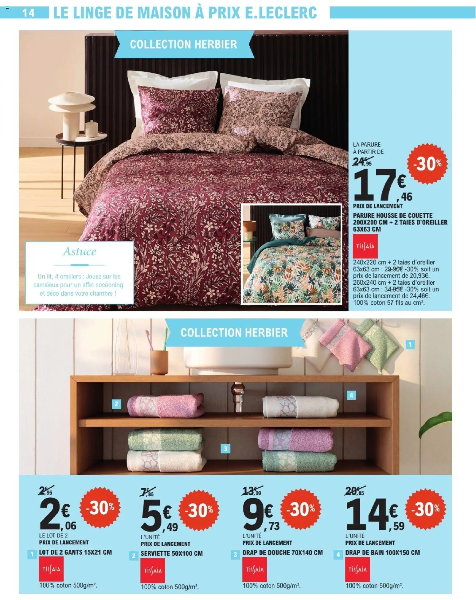 {H1} | Page: 14 | Produits: Coton, Douche, Couette, Gants