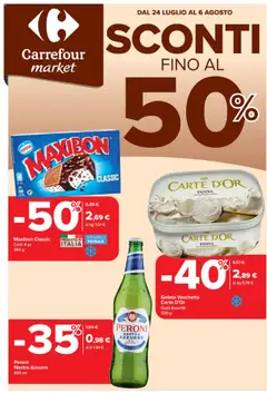 Anteprima del volantino Carrefour	Market catalogo valido a partire dal 24.07.2025