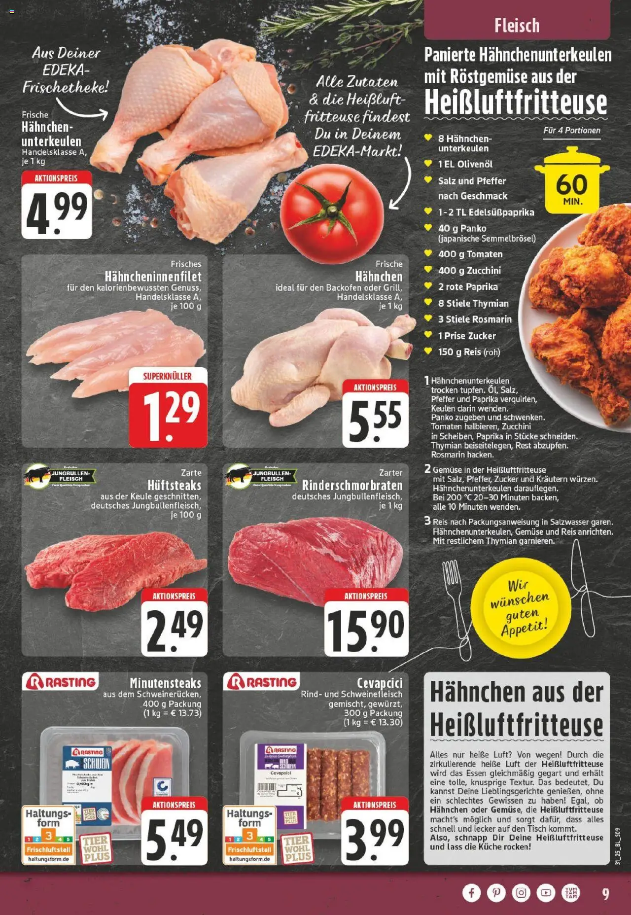 Edeka prospekt Frechen	 - gültig ab dem 27.07.2025 | Seite: 9 | Produkte: Backofen, Schweinefleisch, Fritteuse, Heißluftfritteuse