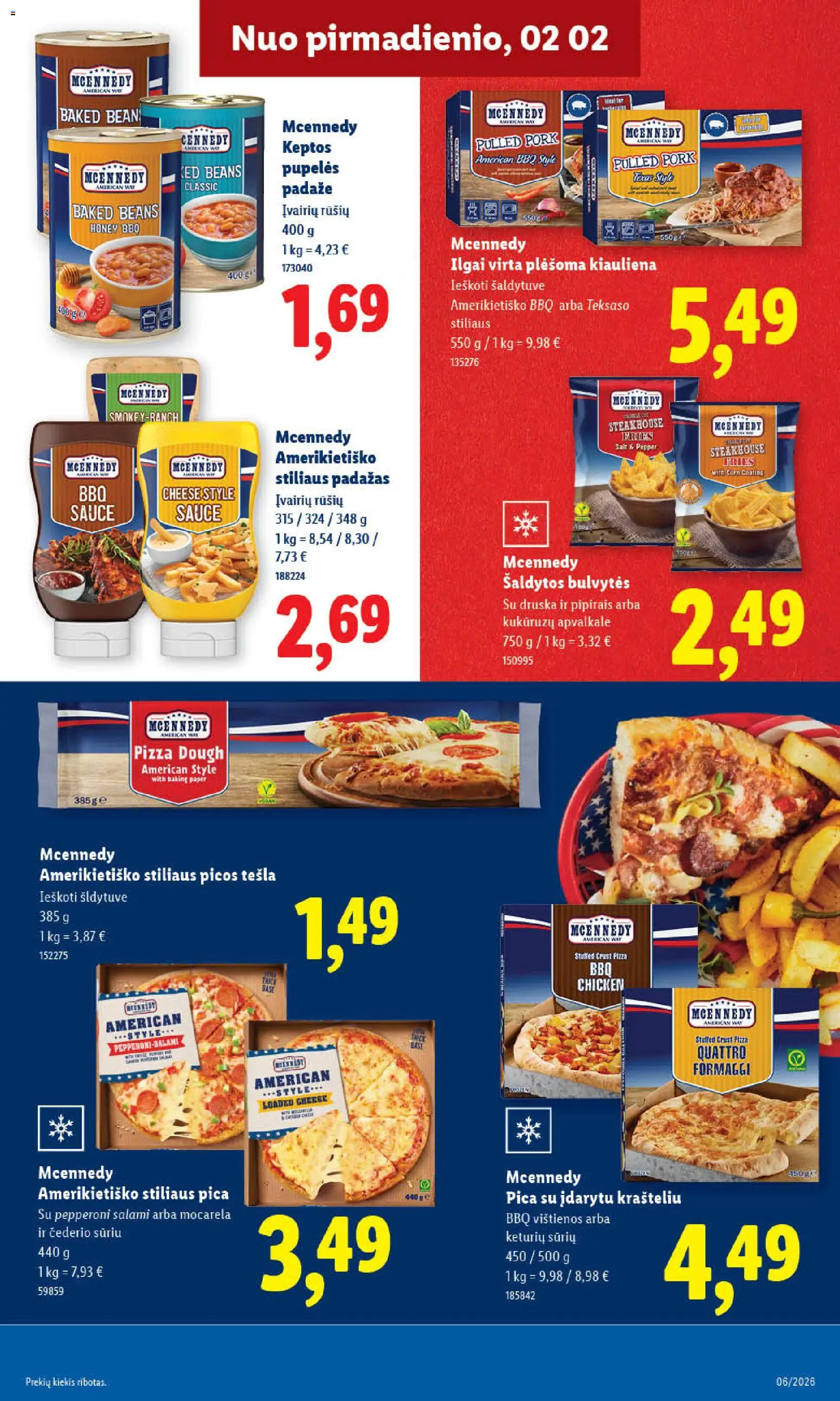 LIDL akcijos nuo 02.02.2026 | Puslapis: 9 | Prekių: Vištienos, Pupelės, Druska, Padažas