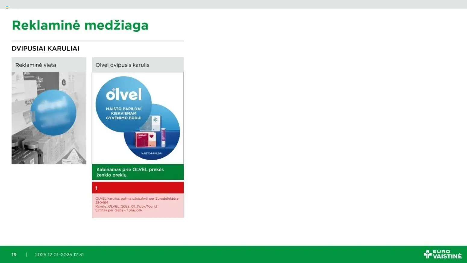 EUROVAISTINĖ akcijos nuo 01.12.2025 | Puslapis: 19