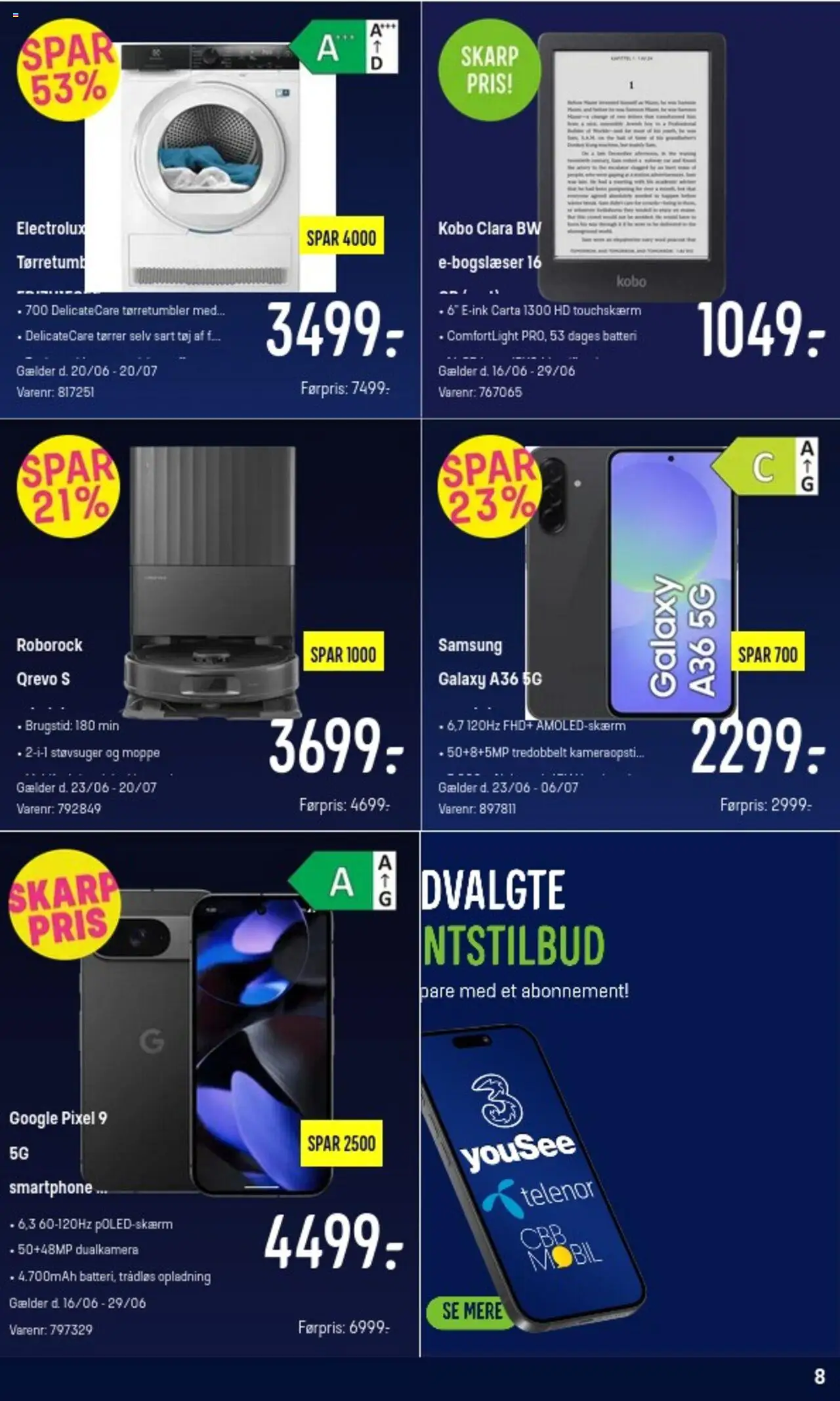 Elgiganten Tilbudsavis gyldig fra 23.06.2025 | Side: 8 | Produkter: Smartphone, Støvsuger, Batteri, Tøj