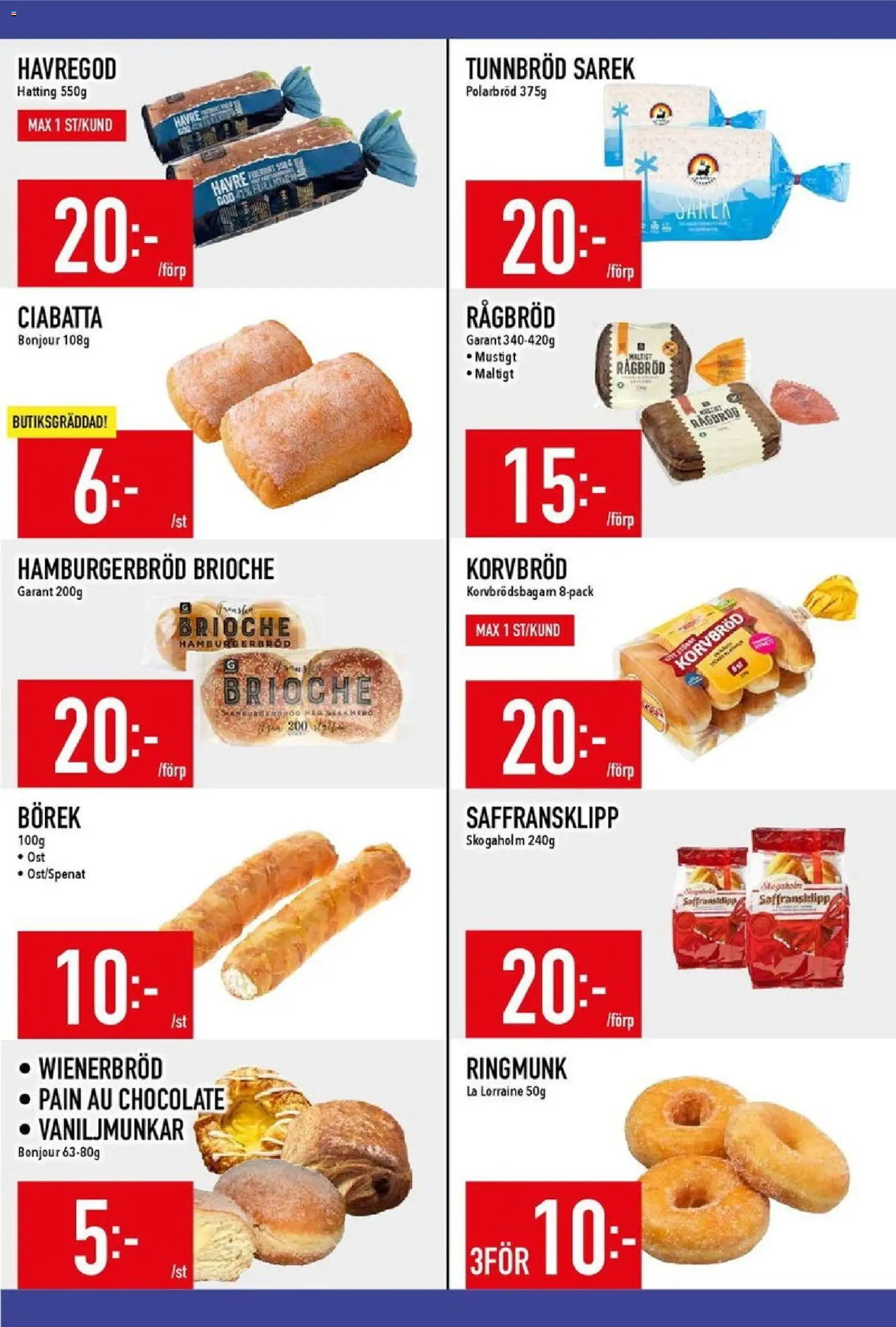 Matdax reklamblad aktuell från 27.10.2025 | Sida: 8 | Produkter: Tunnbröd, Korvbröd, Hamburgerbröd, Ost