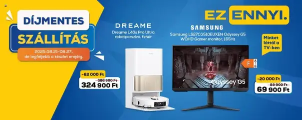 Euronics Akciós újság - amely érvényes a következő dátumtól: 21.08.2025