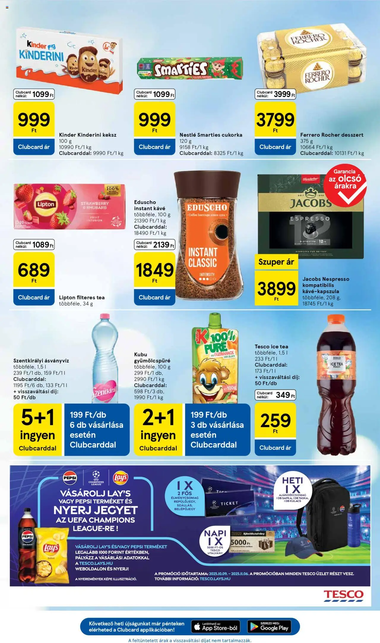 Tesco akciós ujság - amely érvényes a következő dátumtól: 09.10.2025 | Oldal: 23 | Termékek: Kávékapszula, Szentkirályi ásványvíz, Ásványvíz, Tea
