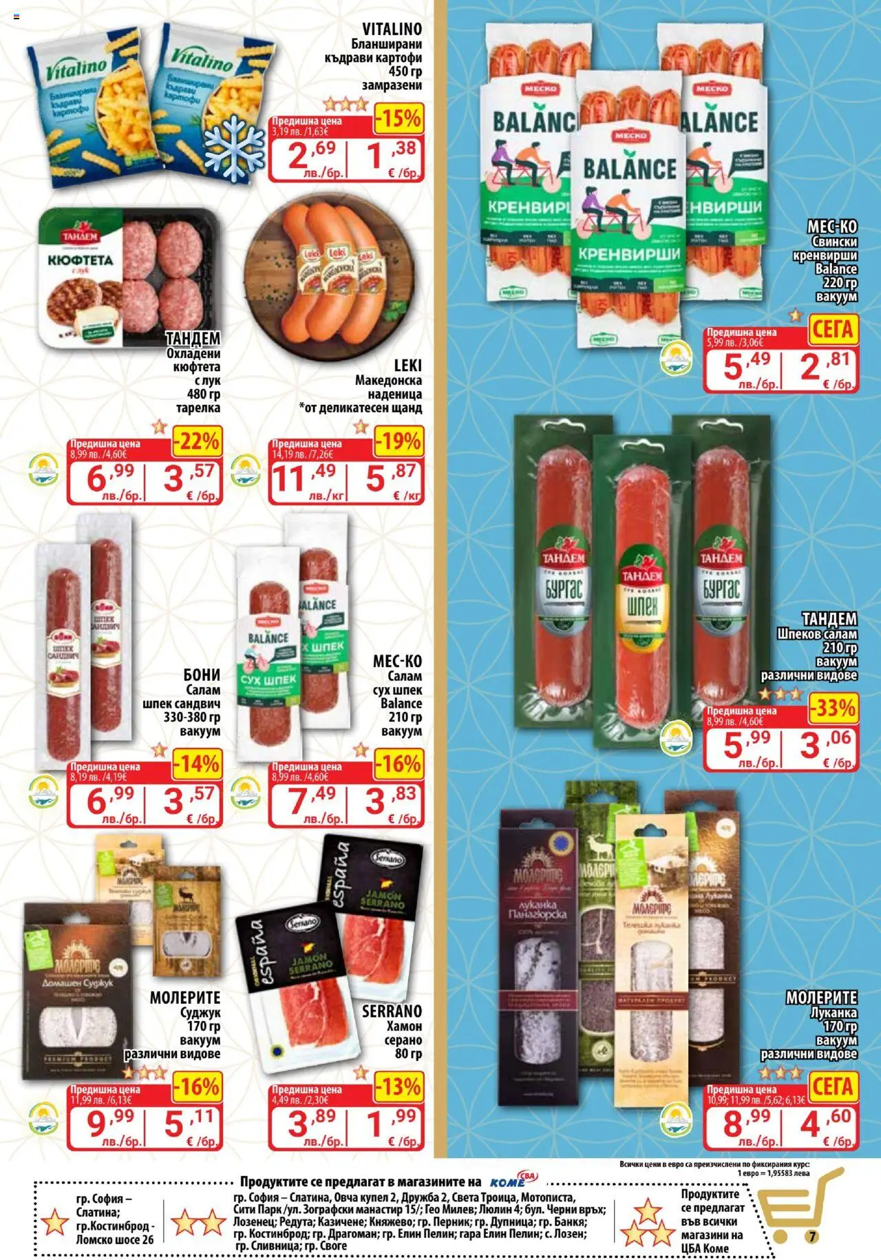  | Страница: 7 | Продукти: Картофи, Лук, Кюфтета, Кренвирши