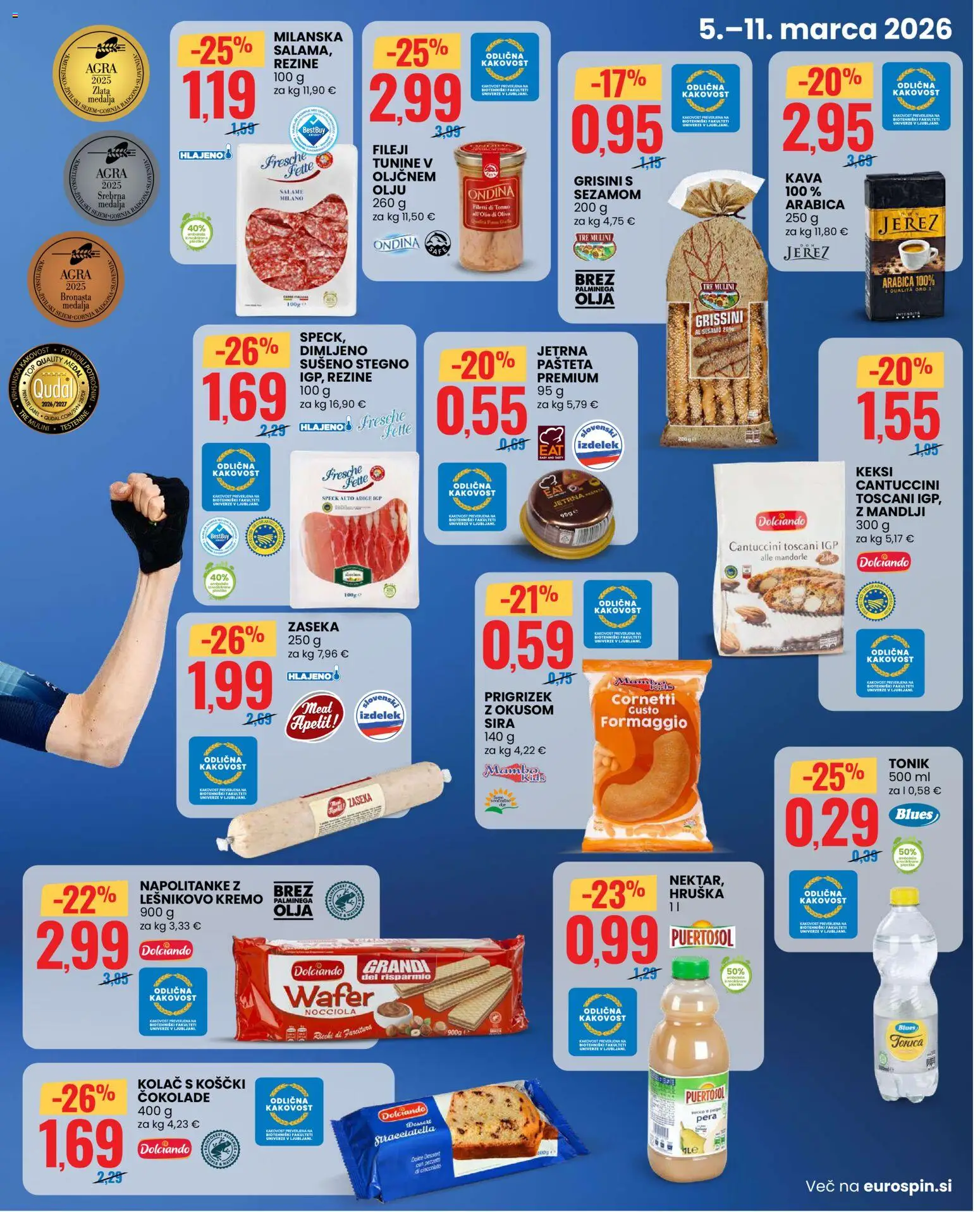 Novi Eurospin katalog ponudbe – veljaven od 05.03.2026 | Stran: 3 | Izdelki: Napolitanke, Keksi, Kolač, Tuna