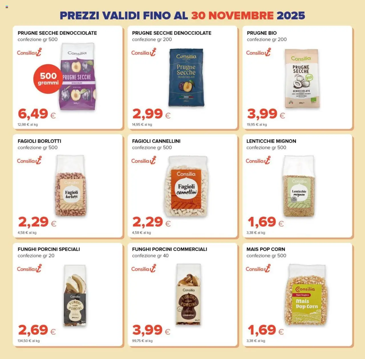Volantino Oasi del 09.10.2025 | Pagina: 3 | Prodotti: Cannellini, Lenticchie, Funghi, Pop corn