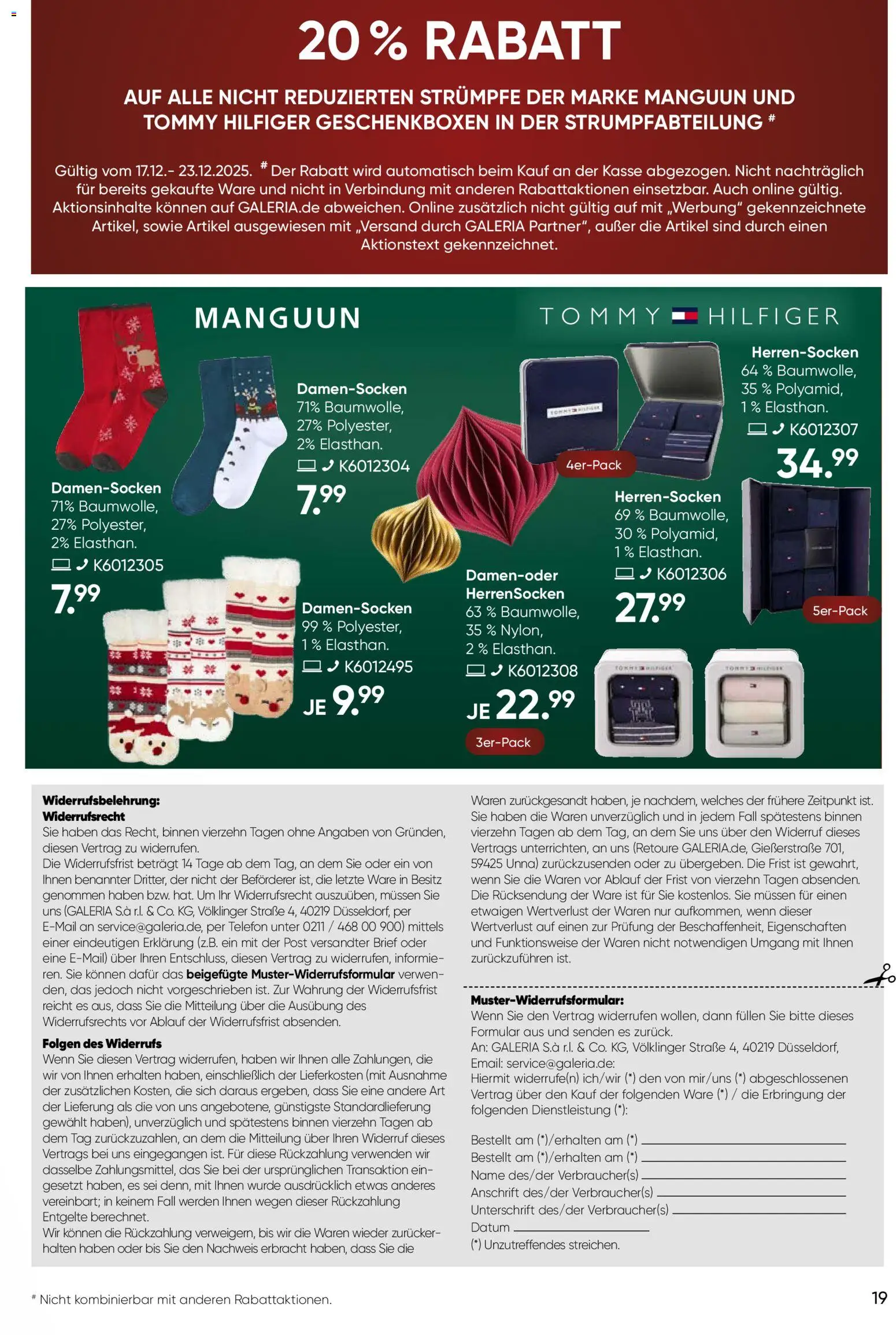 Galeria Karstadt Kaufhof Prospekt 	 – gültig ab 17.12.2025 | Seite: 19 | Produkte: Strümpfe, Telefon