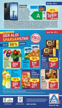 Aldi Prospekt 	 ab 26.01.2026 gültig | Seite: 34 | Produkte: Kamera, Croissant, Reibekase, Gerolsteiner