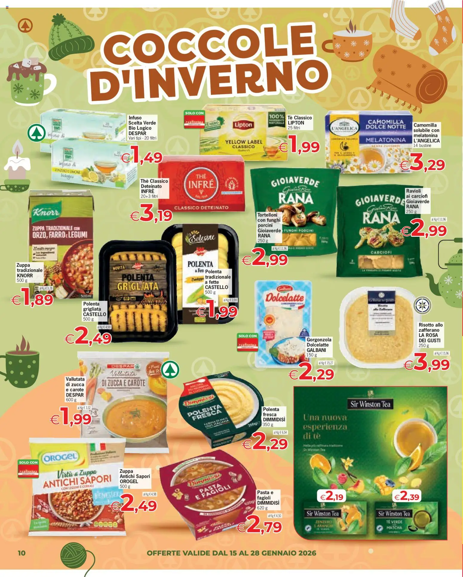 Volantino Eurospar del 15.01.2026 | Pagina: 10 | Prodotti: Fagioli, Carciofi, The, Gorgonzola