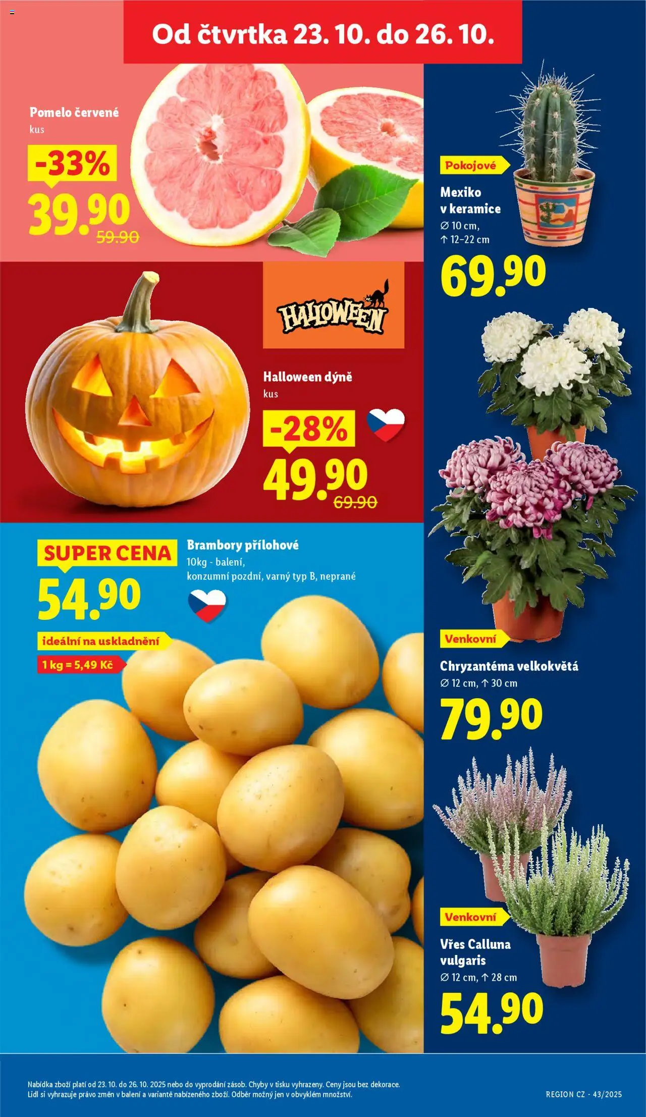 Lidl leták od 23.10.2025 | Strana: 9 | Produkty: Pomelo, Vřes, Brambory, Dýně