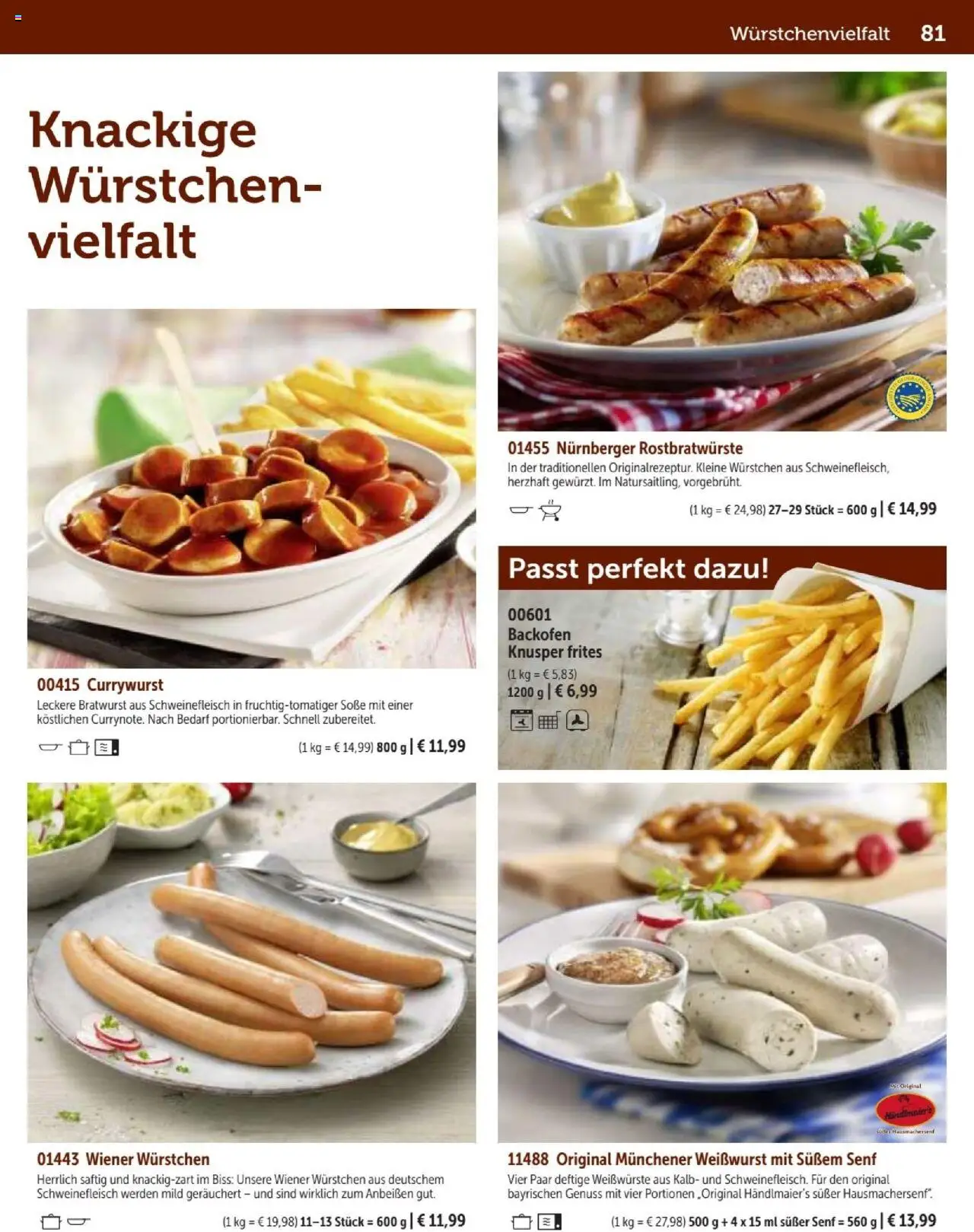 Bofrost Katalog – gültig ab 07.09.2025 | Seite: 81 | Produkte: Wiener wurstchen, Bratwurst, Weißwurst, Backofen