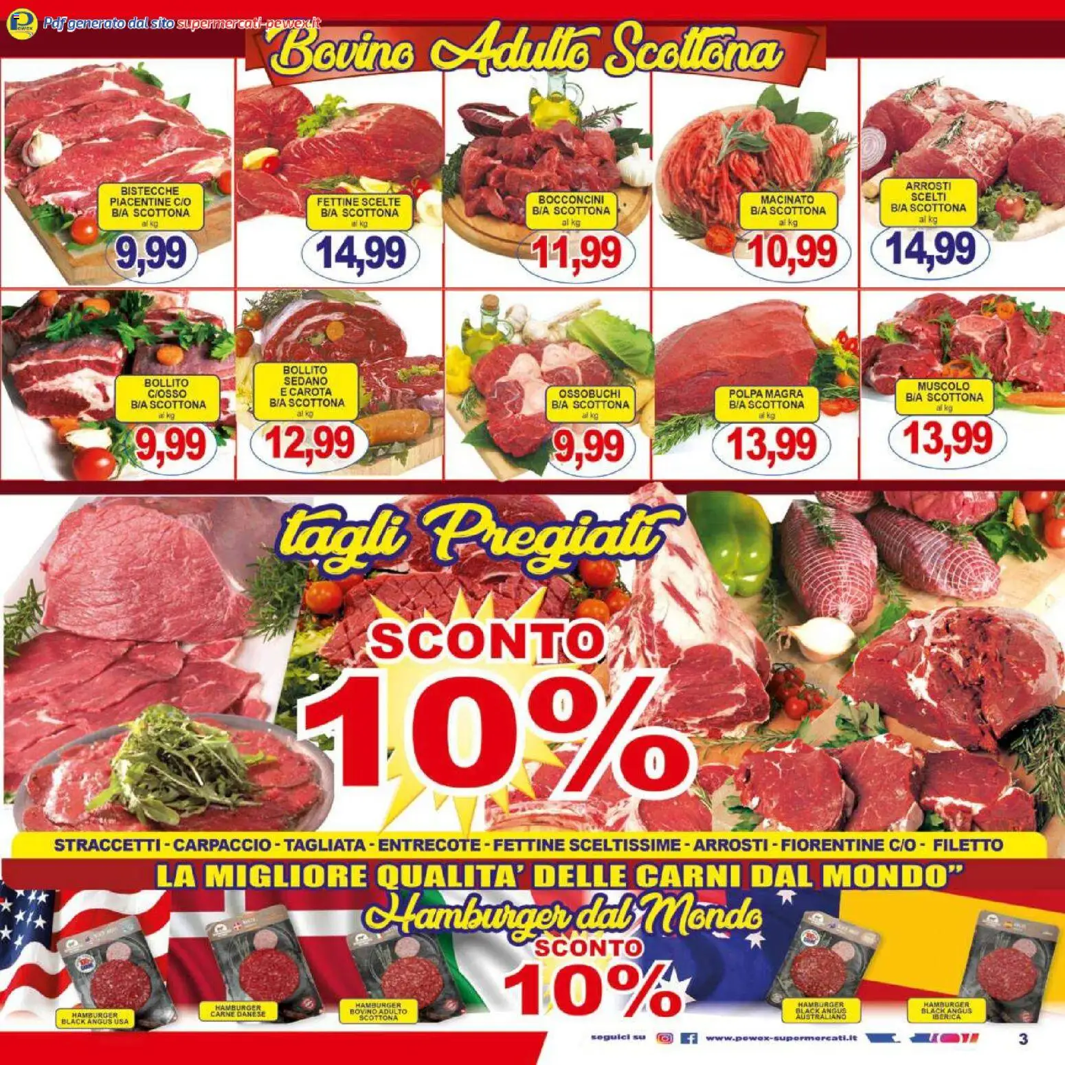 Volantino Pewex del 07.01.2026 | Pagina: 3 | Prodotti: Carota, Sedano, Hamburger, Macinato